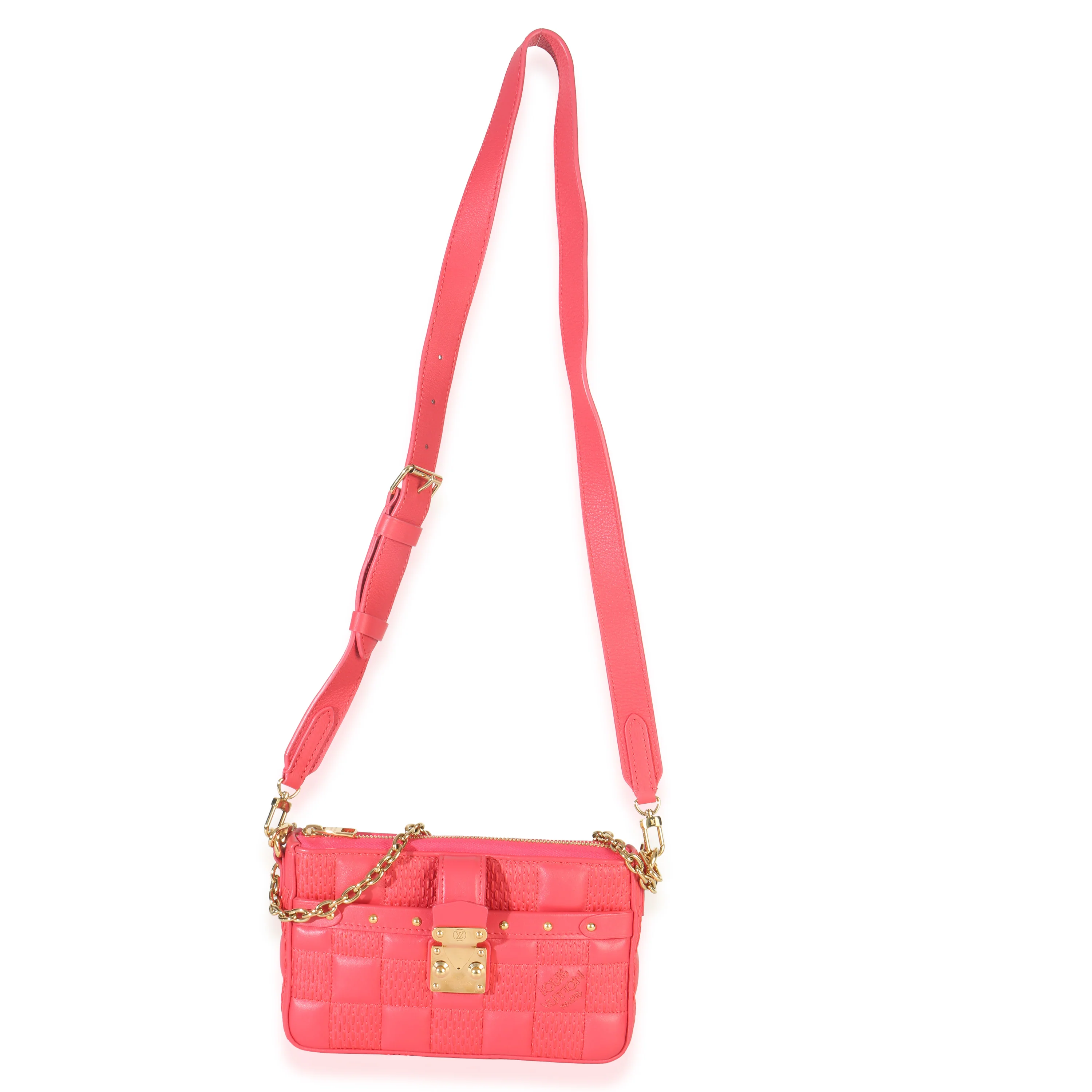 Rose Damier Quilted Lambskin Troca Pochette - Image 8