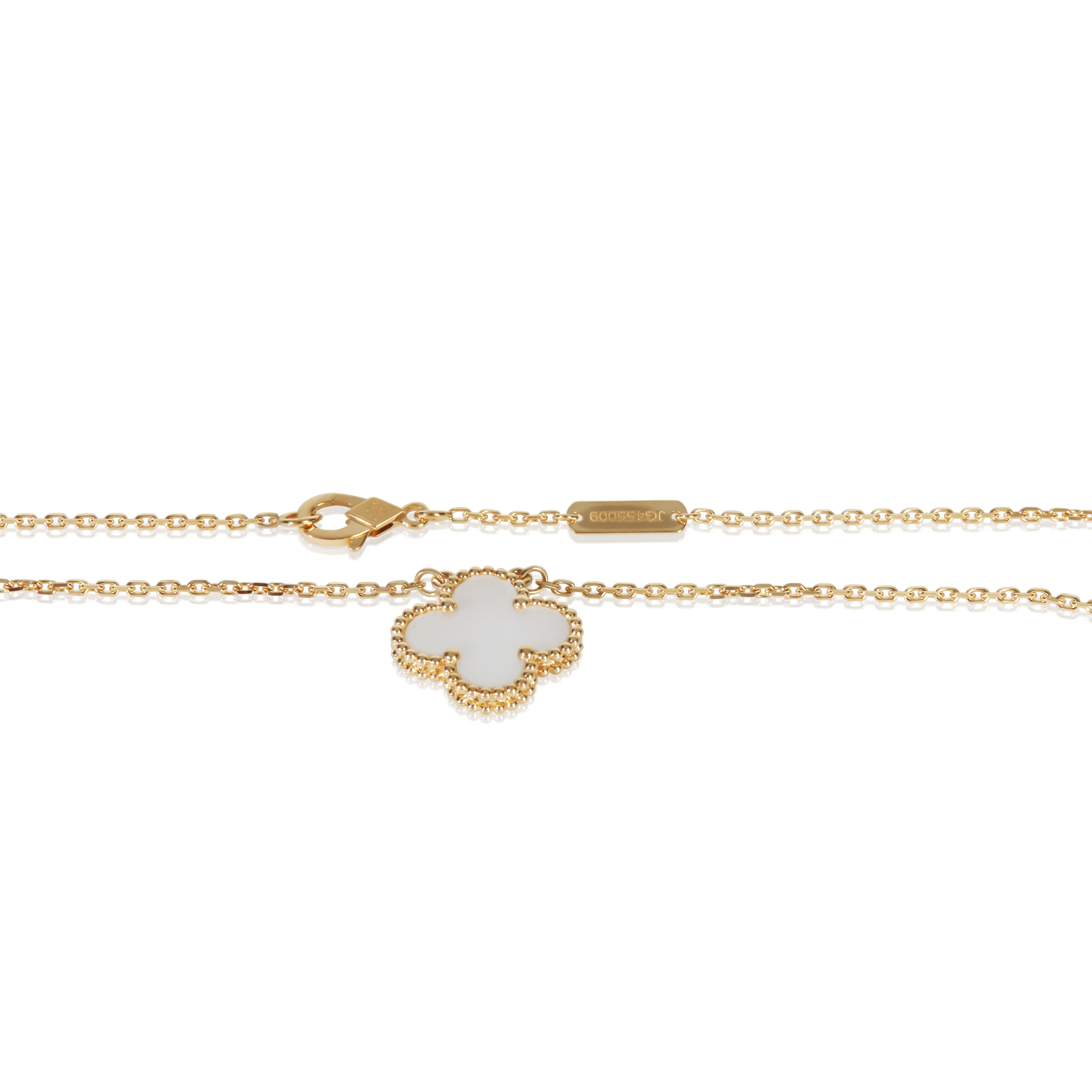 Yellow Gold Mother Of Pearl Vintage Alhambra Pendant - Image 3