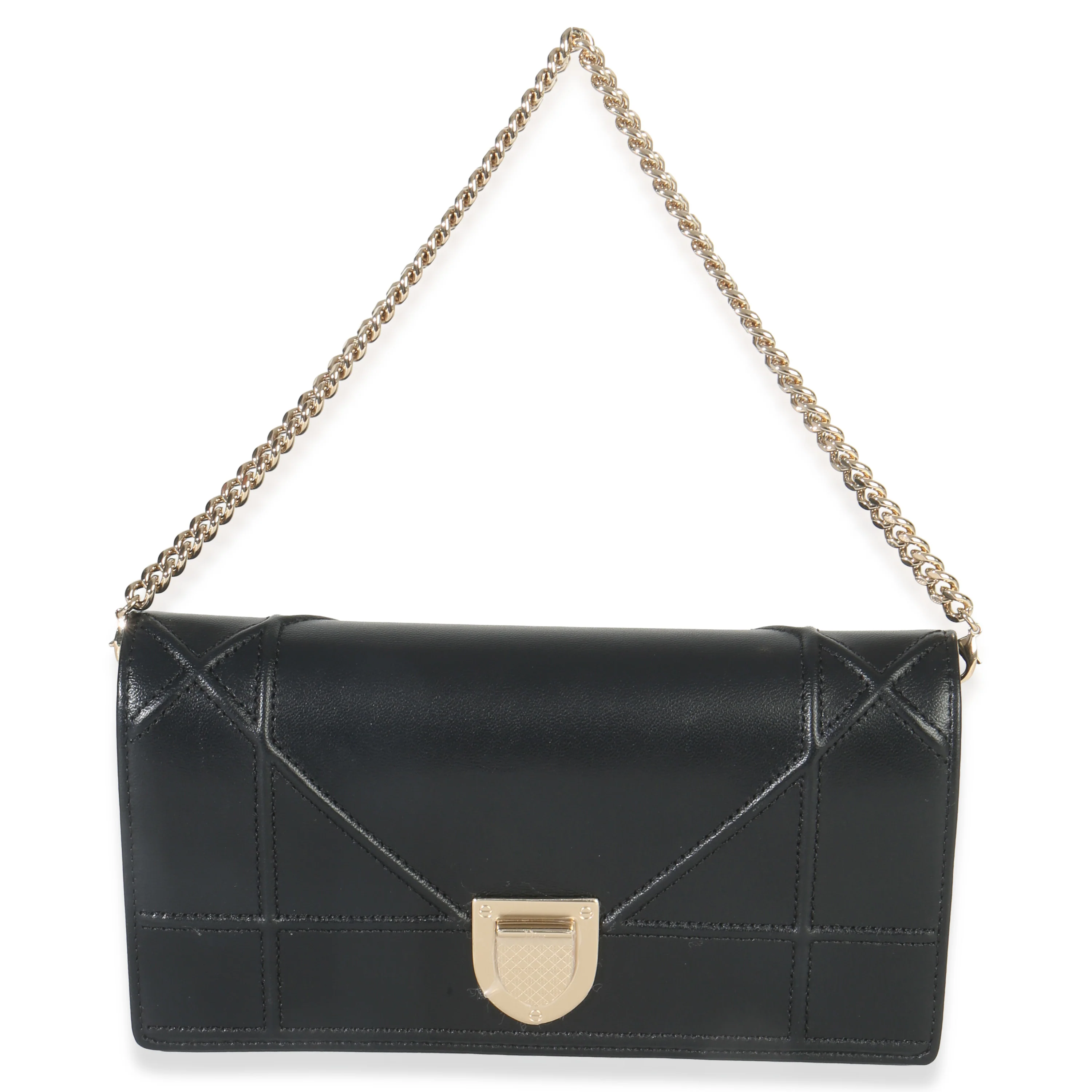 Black Calfskin Diorama Croisiere Chain Wallet - Image 8
