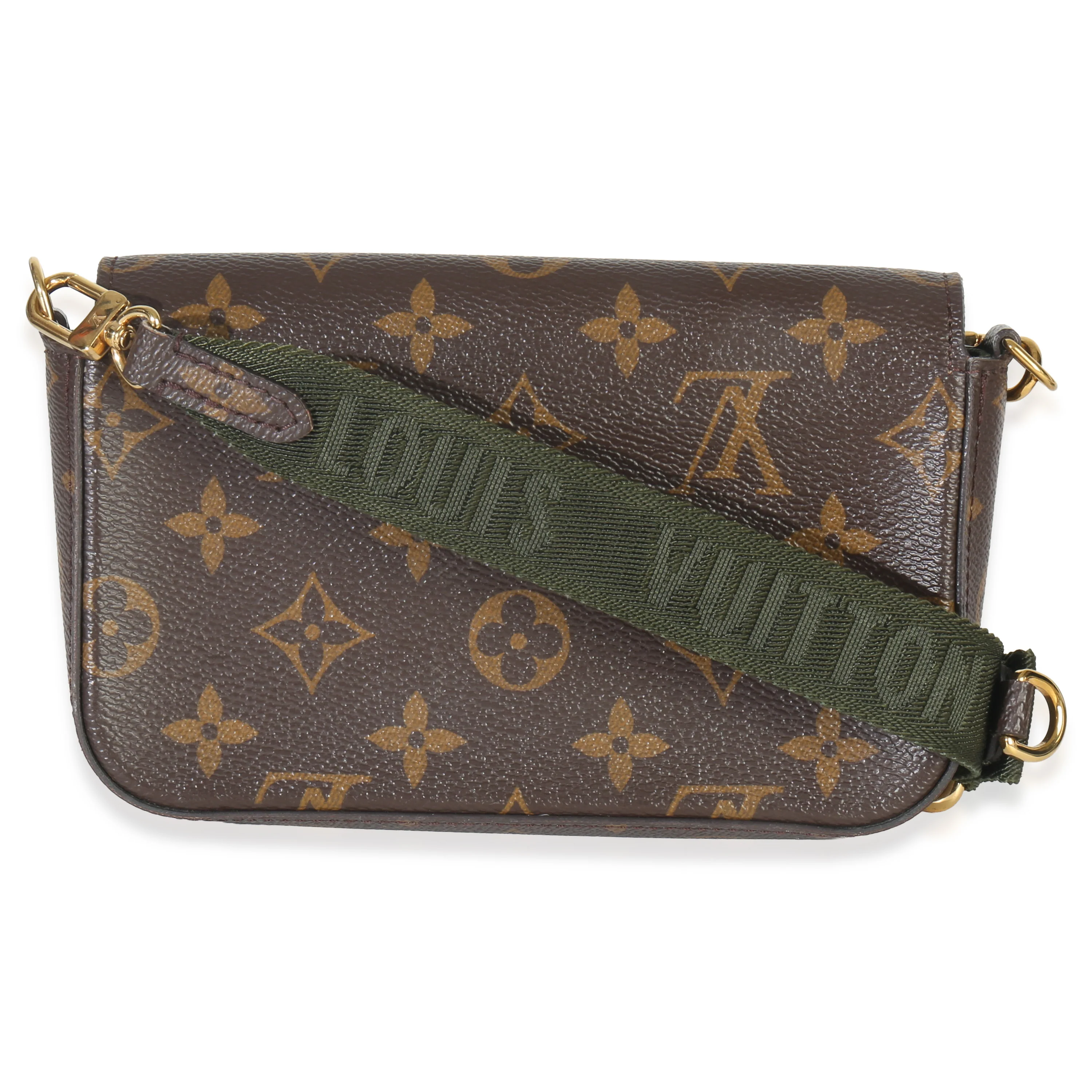 Kaki Monogram Canvas Felicie Strap & Go - Image 4
