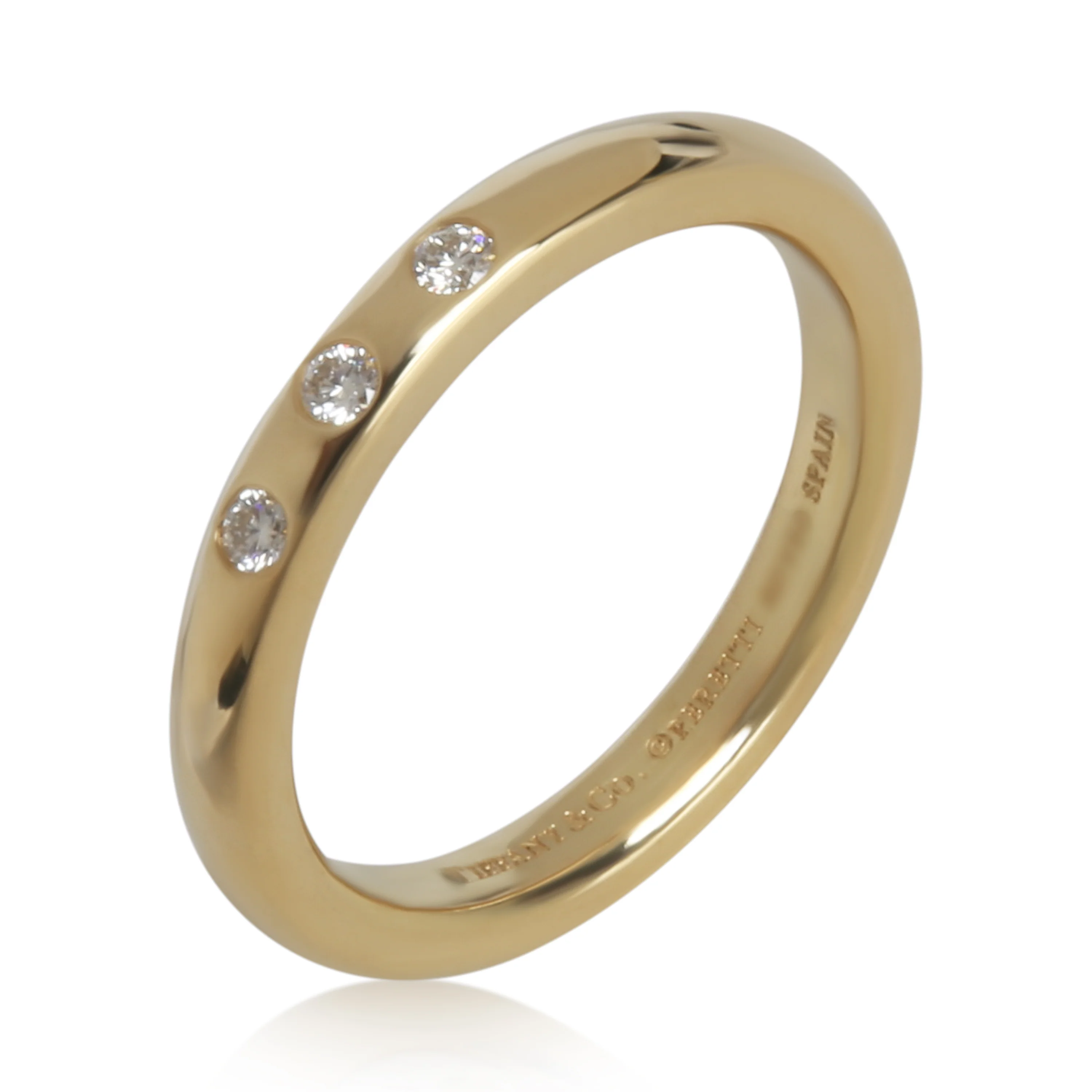 Yellow Gold Diamond Elsa Peretti Stacking Band - Image 4