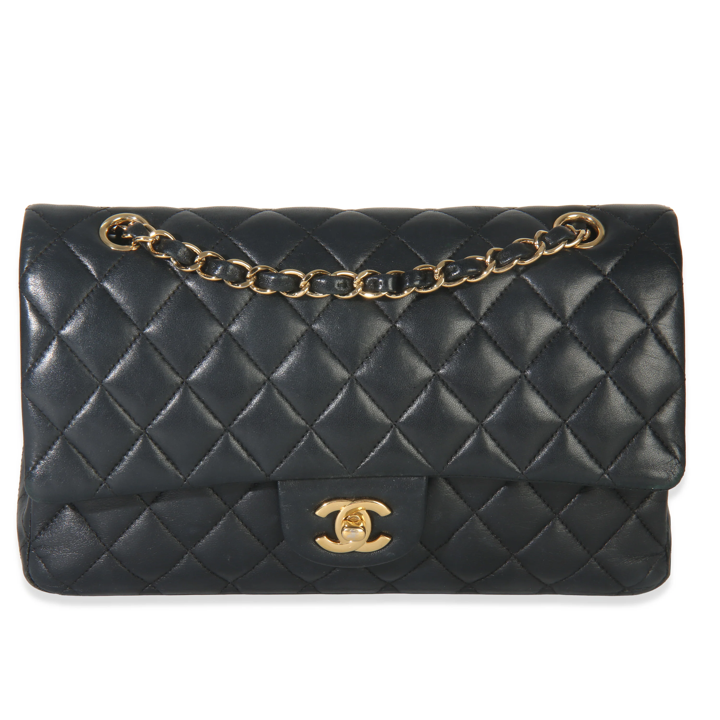 Black Quilted Lambskin Medium Classic Double Flap Bag