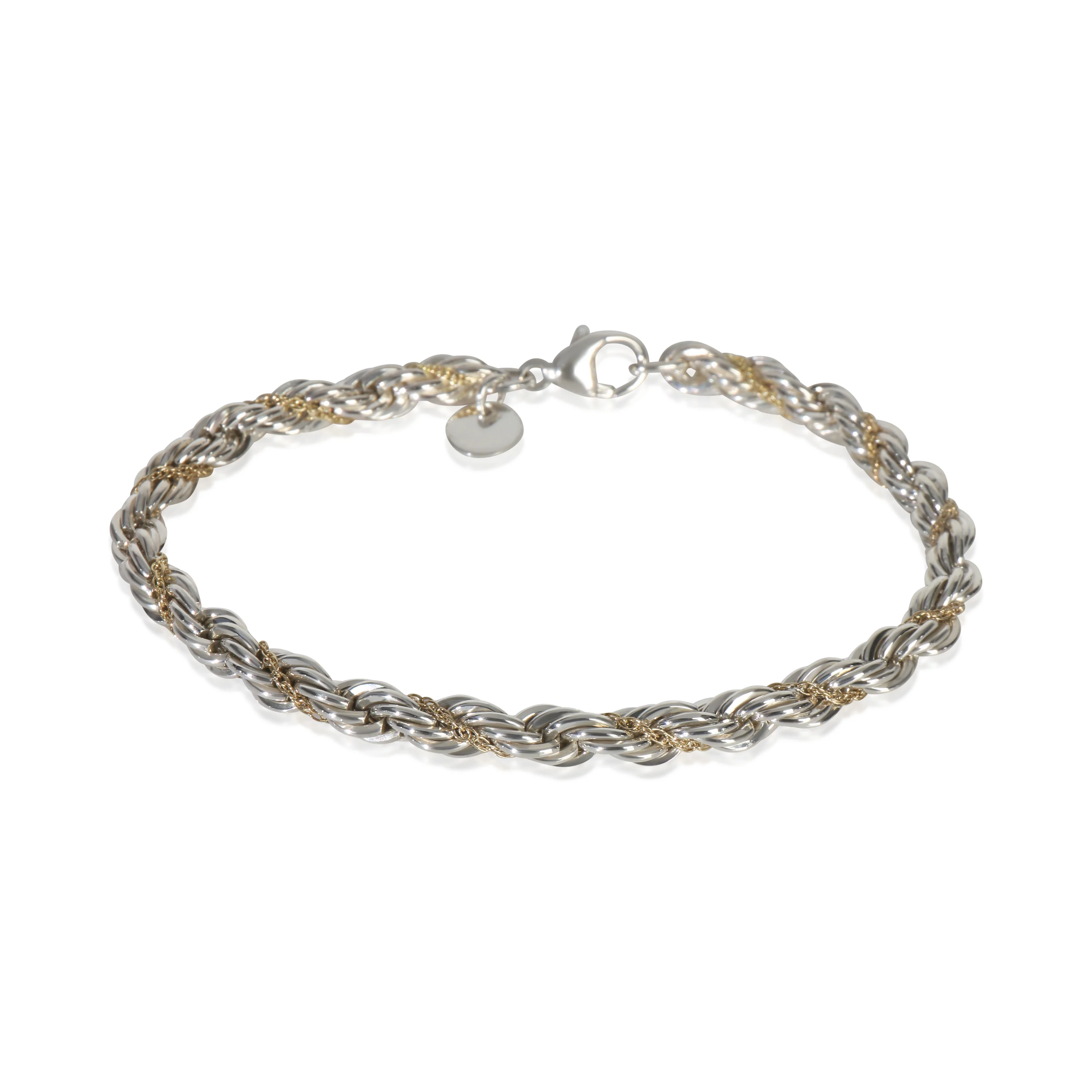Yellow Gold & Sterling Silver Rope Bracelet