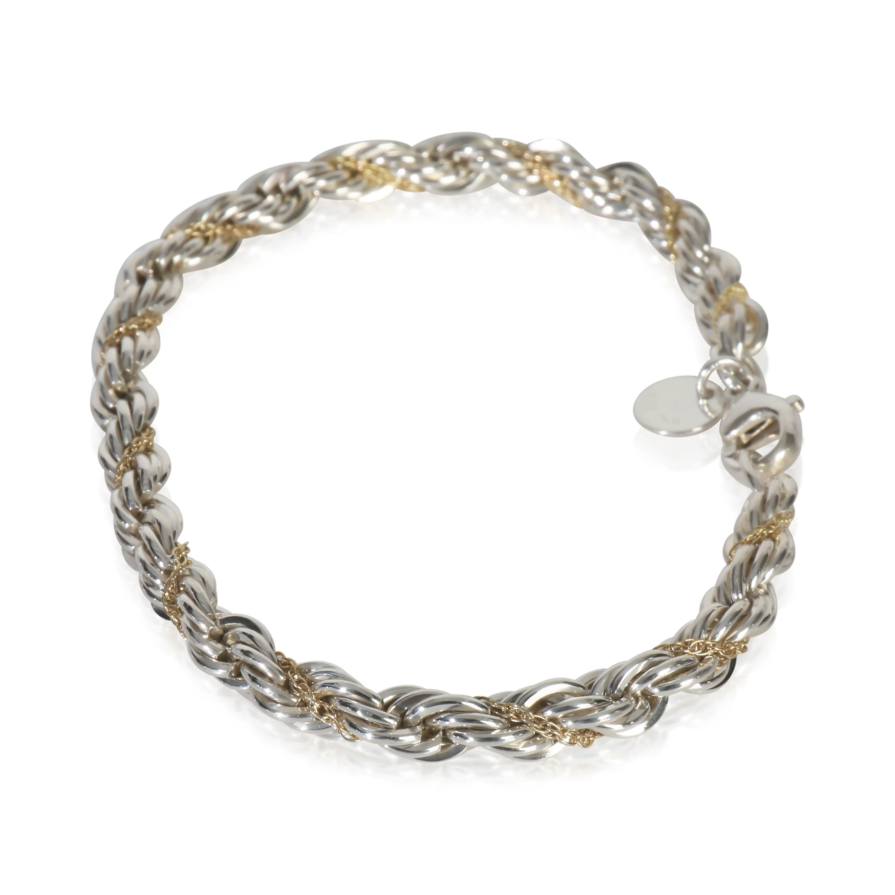Yellow Gold & Sterling Silver Rope Bracelet - Image 2