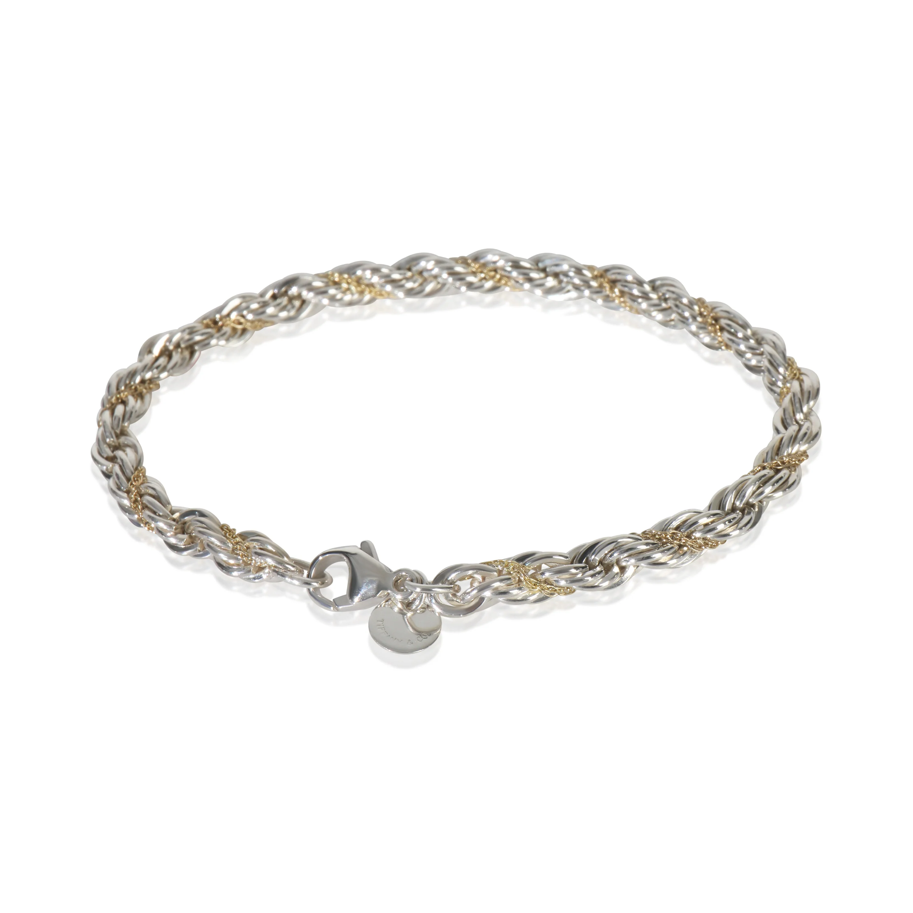Yellow Gold & Sterling Silver Rope Bracelet - Image 3
