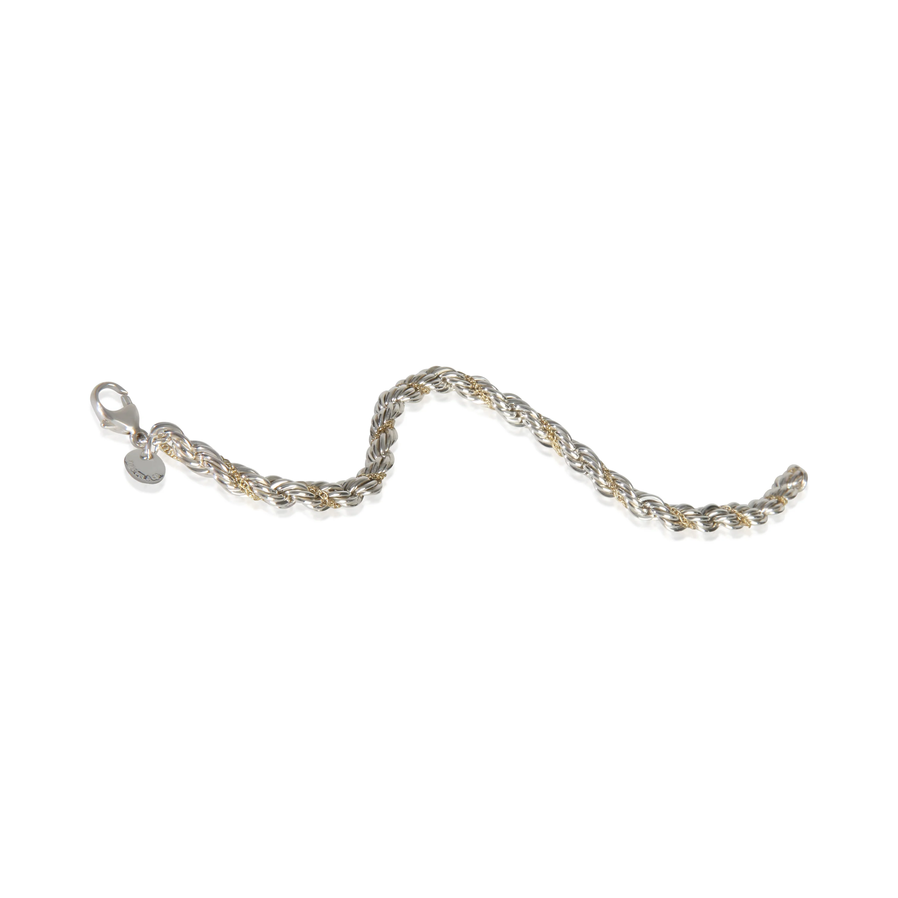 Yellow Gold & Sterling Silver Rope Bracelet - Image 4