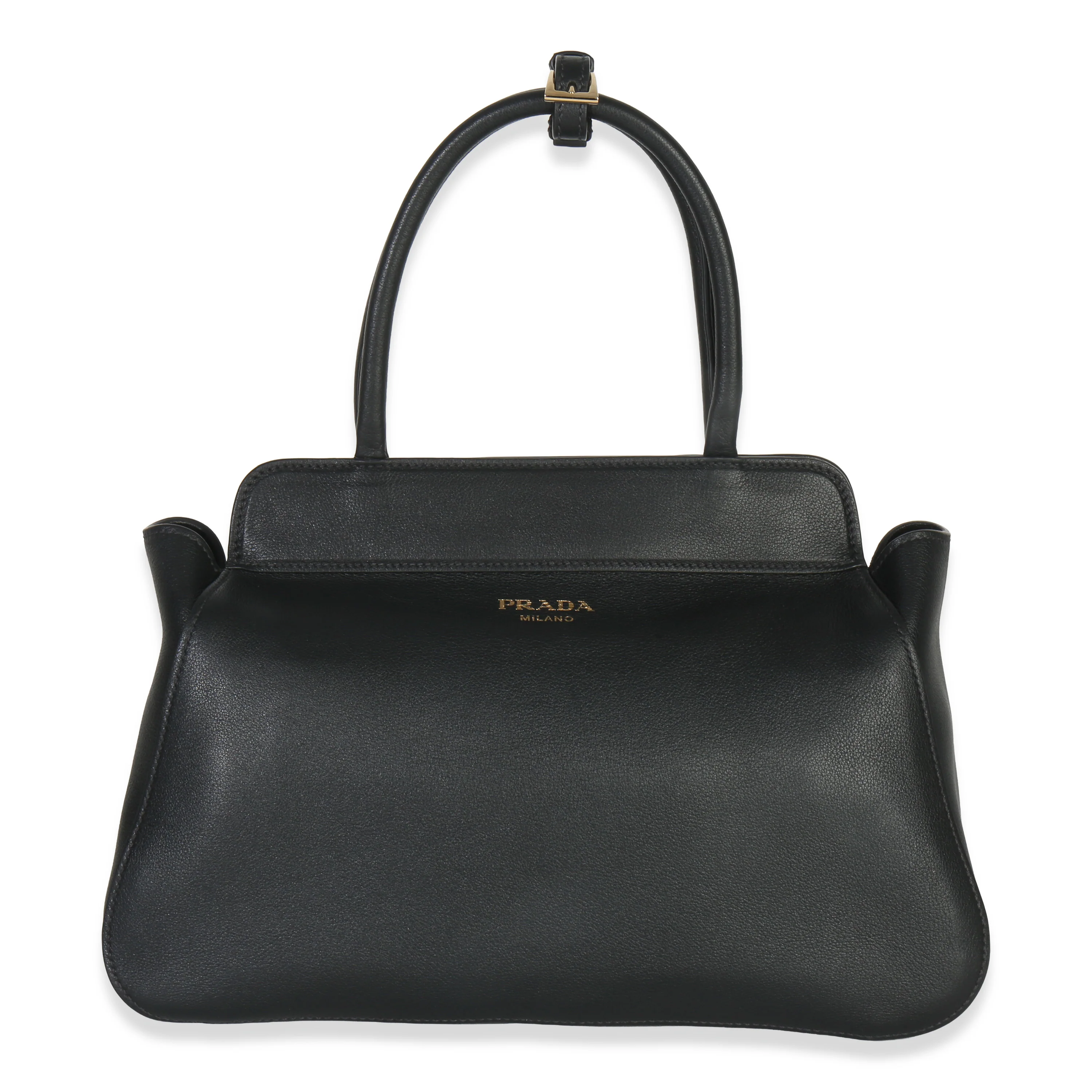 Black Soft Grain Calfskin Medium Tote