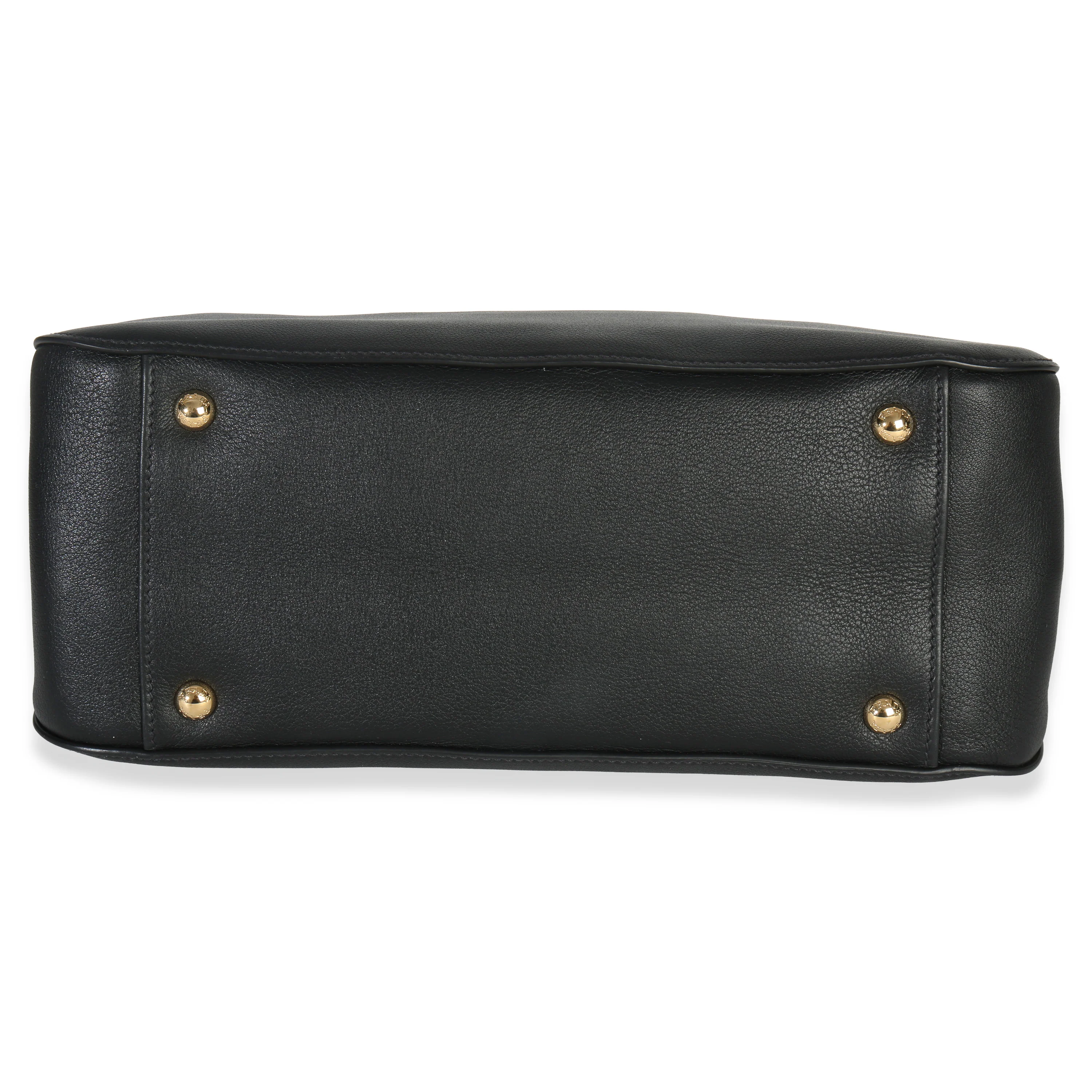Black Soft Grain Calfskin Medium Tote - Image 5