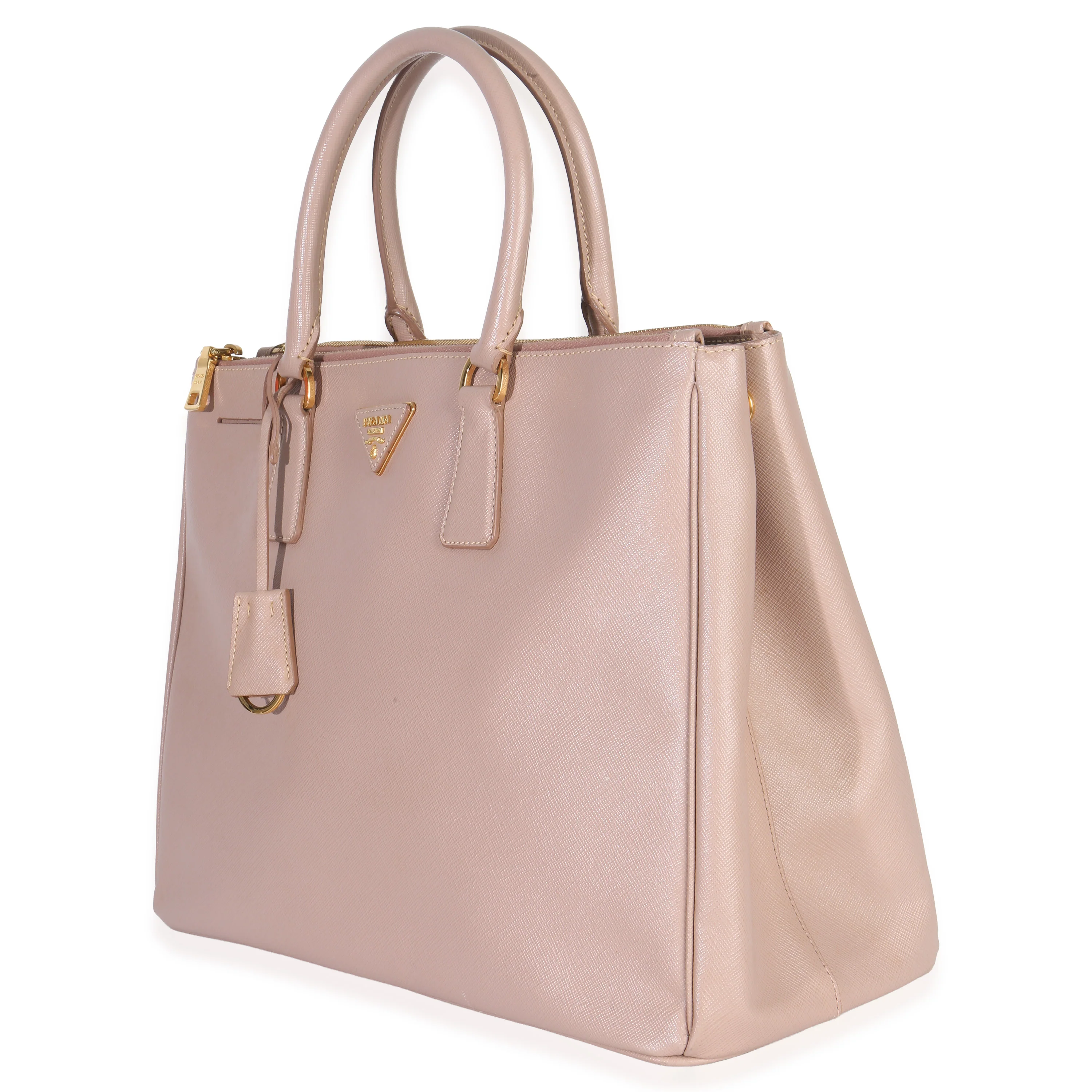 Pink Saffiano Galleria Lux Medium Double Zip Tote - Image 3