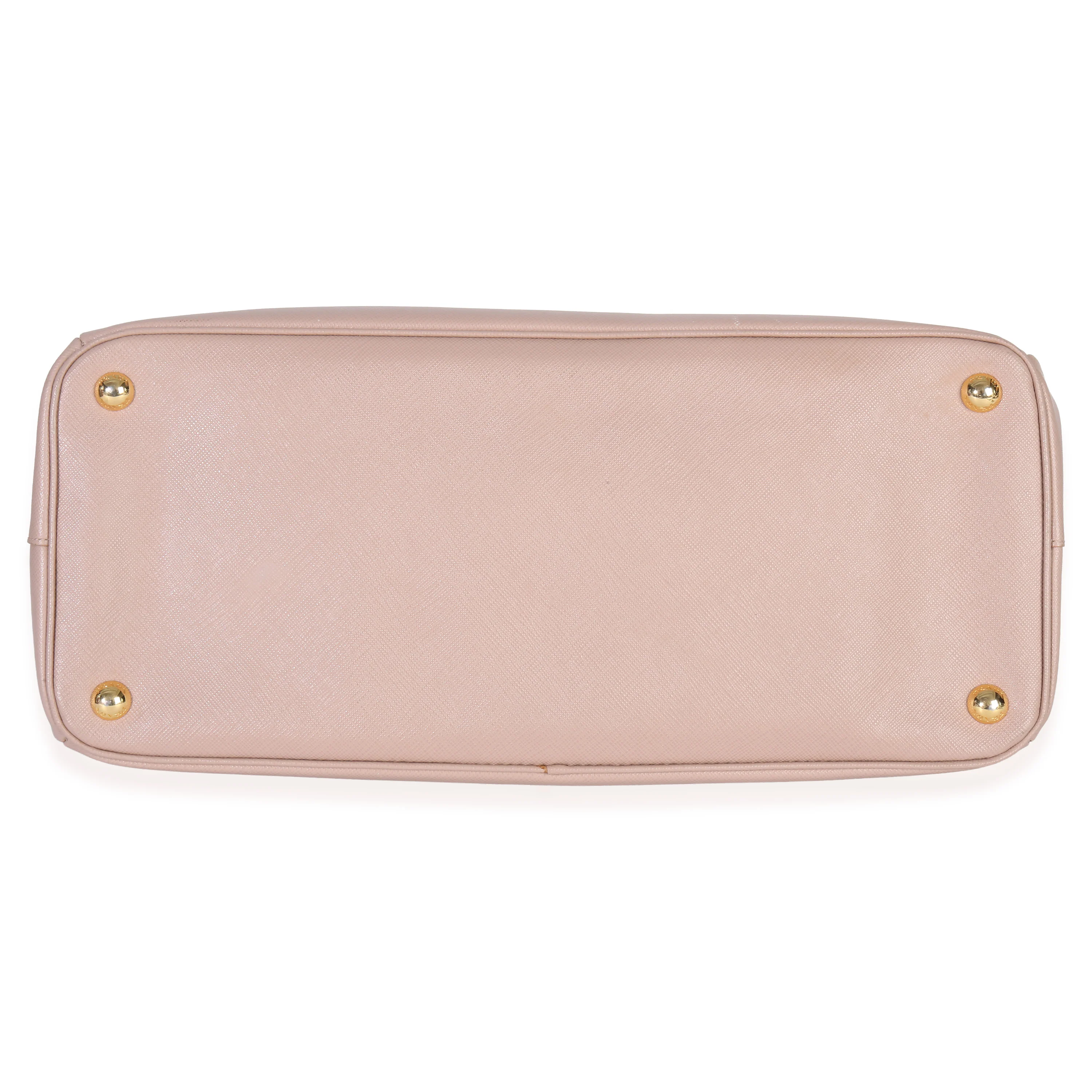 Pink Saffiano Galleria Lux Medium Double Zip Tote - Image 5