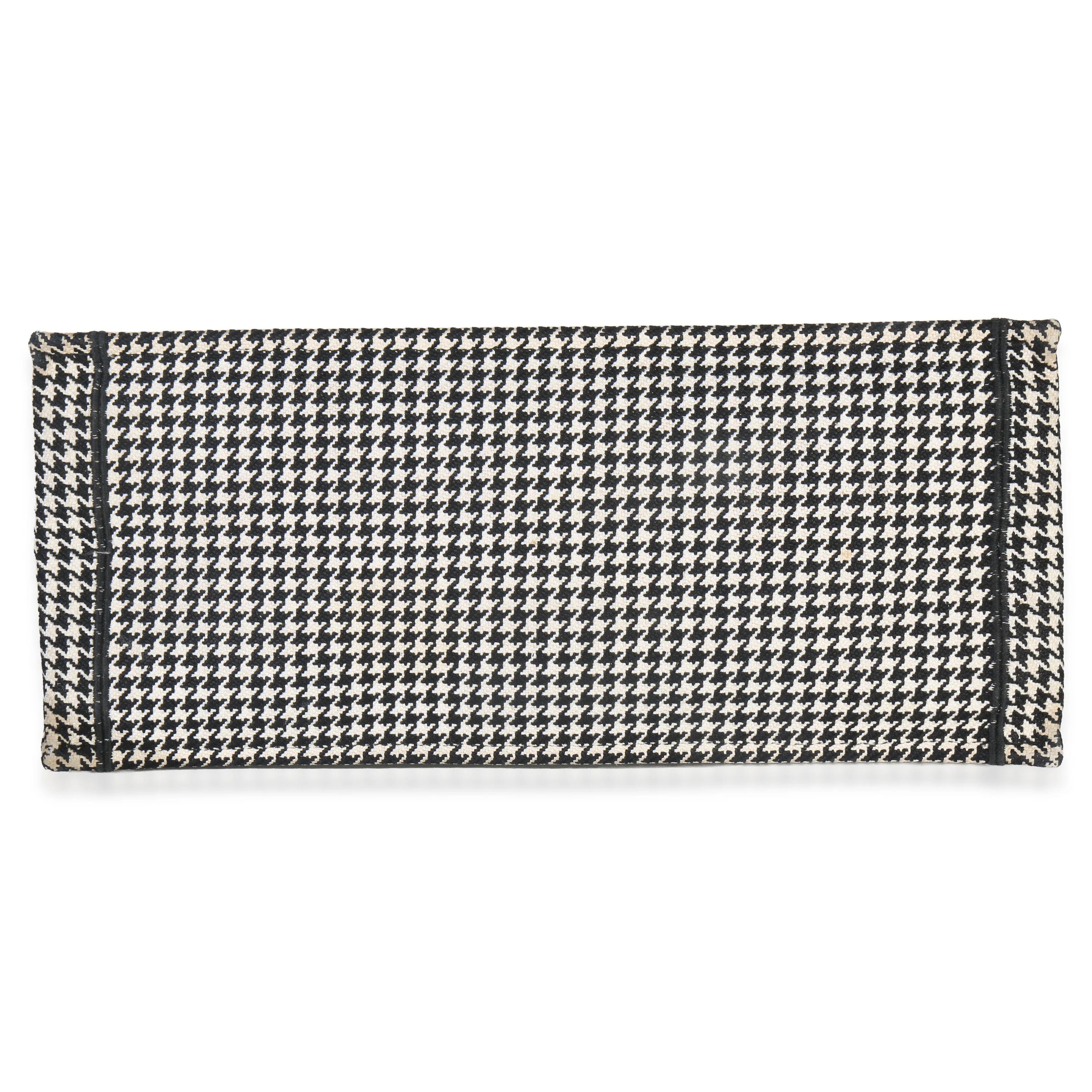 Black White Houndstooth Canvas Large Book Tote - Image 5