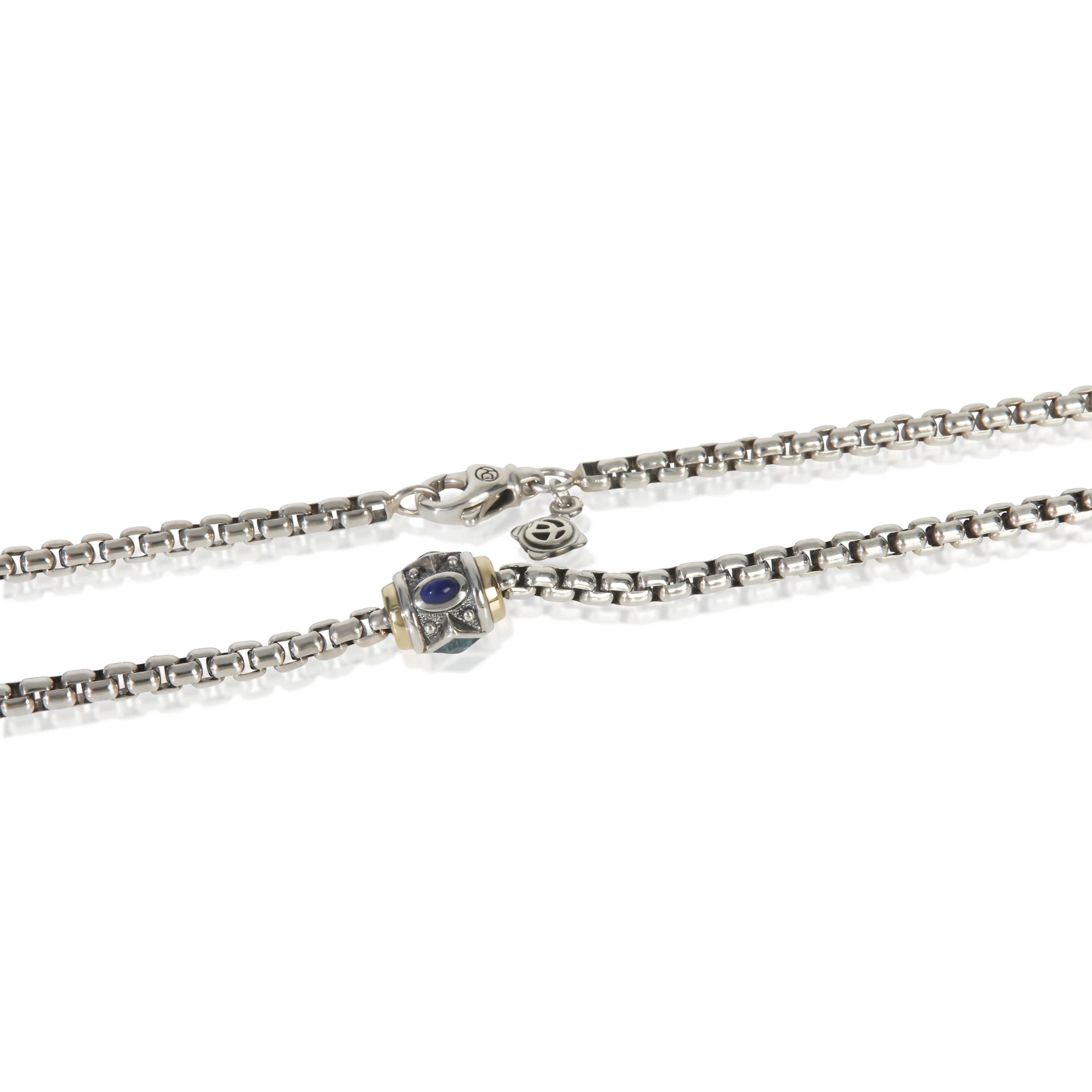 Yellow Gold & Sterling Silver Renaissance Station Necklace - Image 2
