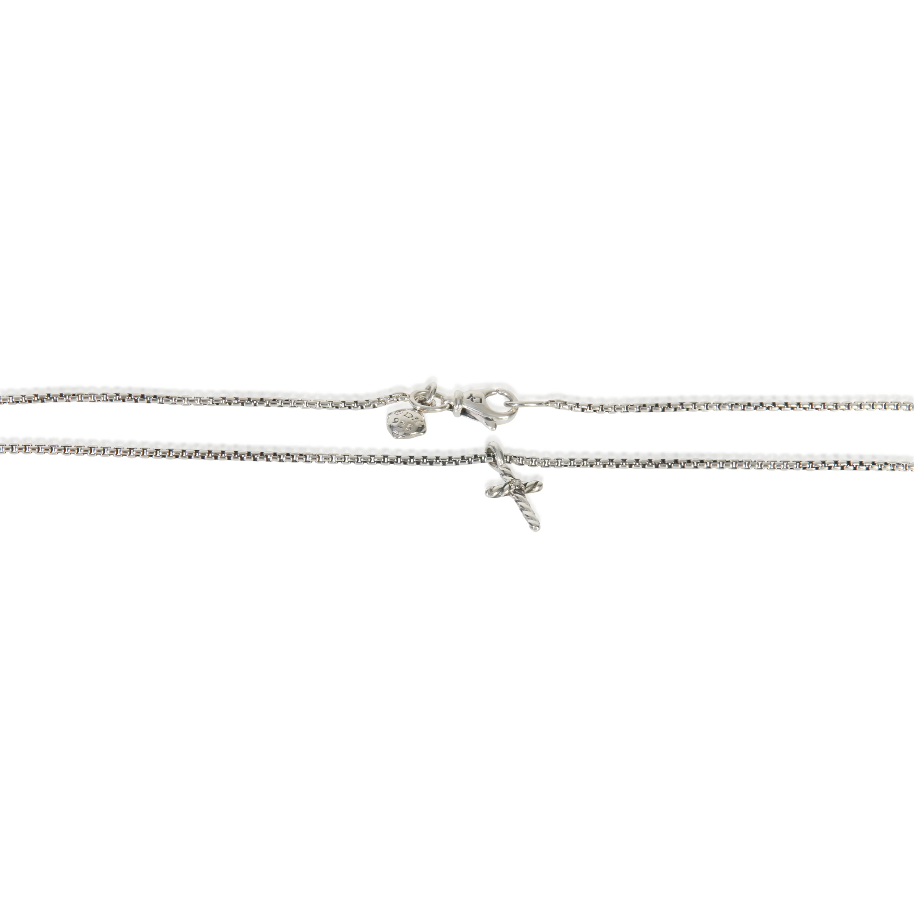 Sterling Silver Diamond Cable Classics Cross Pendant - Image 2