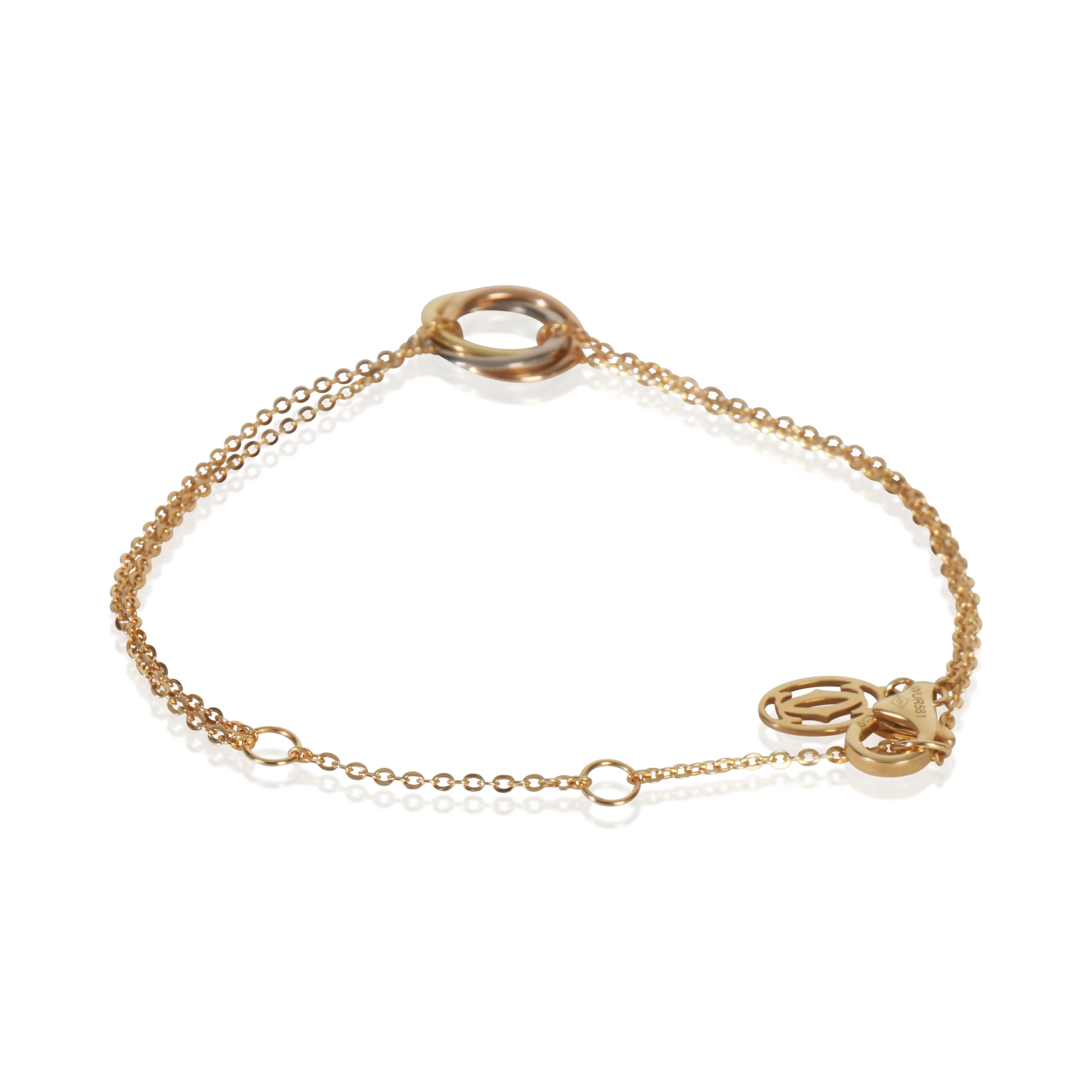 3-Tone Gold  Trinity On Chain Bracelet - Image 3