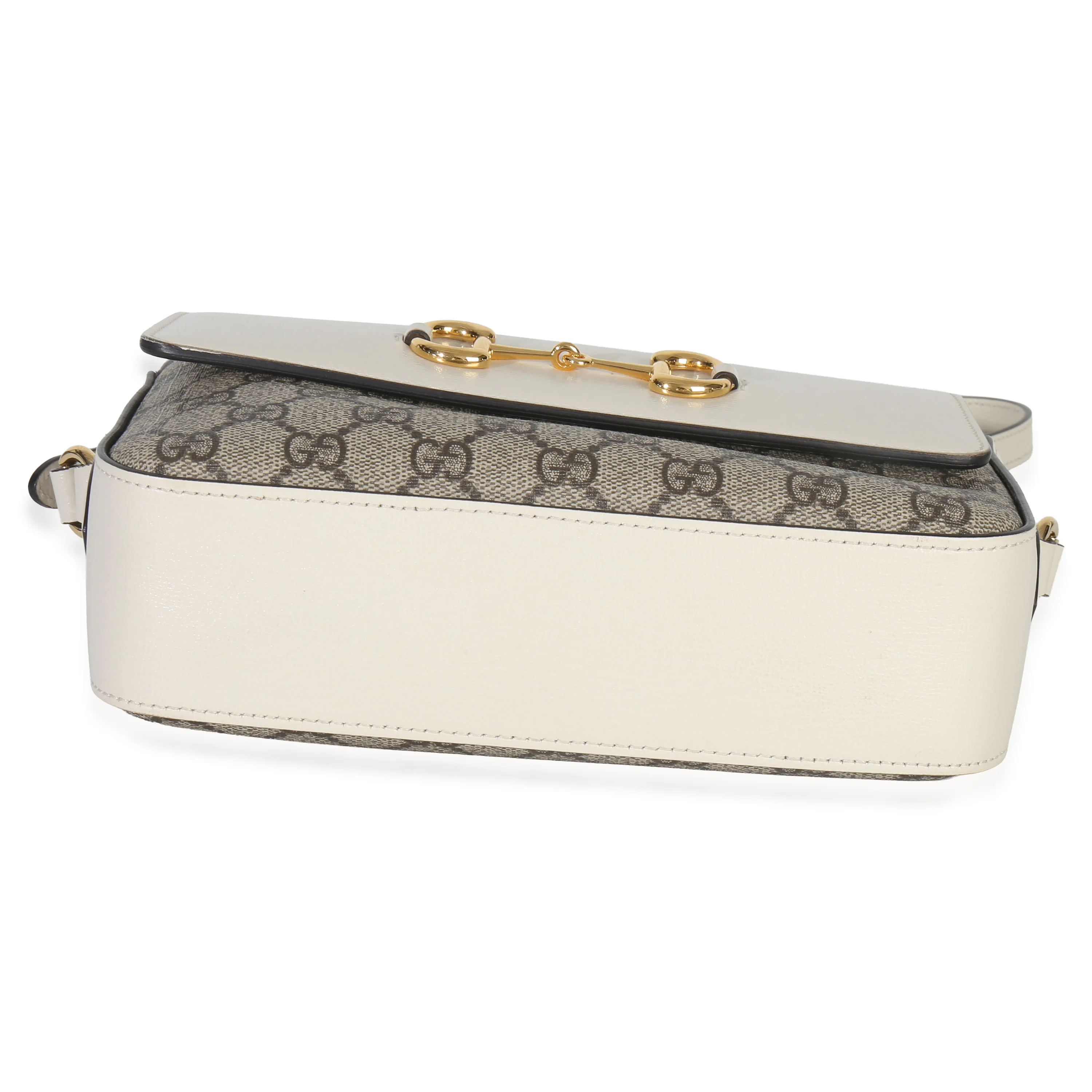 White GG Supreme Canvas Small 1955 Horsebit Shoulder Bag - Image 5