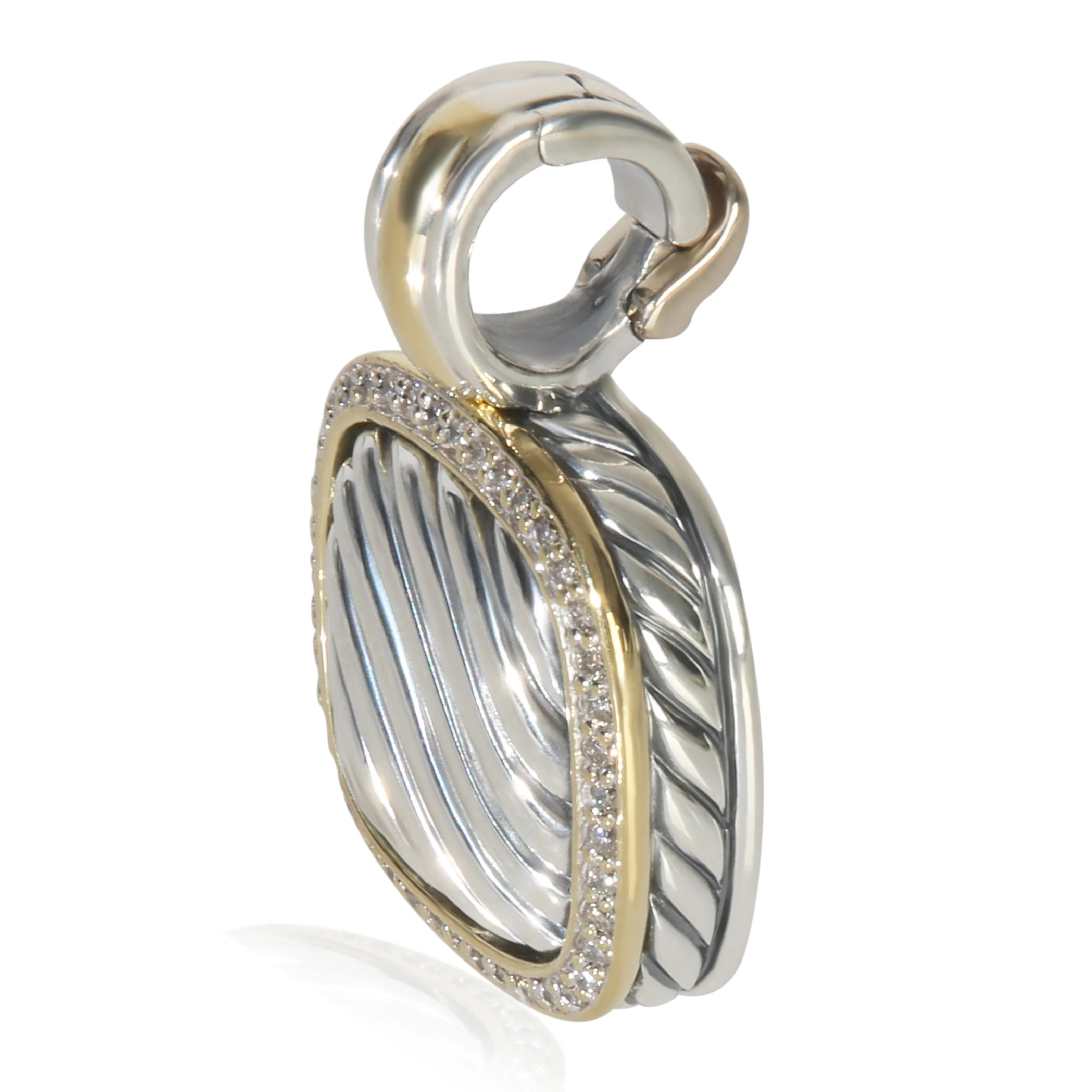 Yellow Gold & Sterling Silver Diamond Thoroughbred Pendant - Image 2