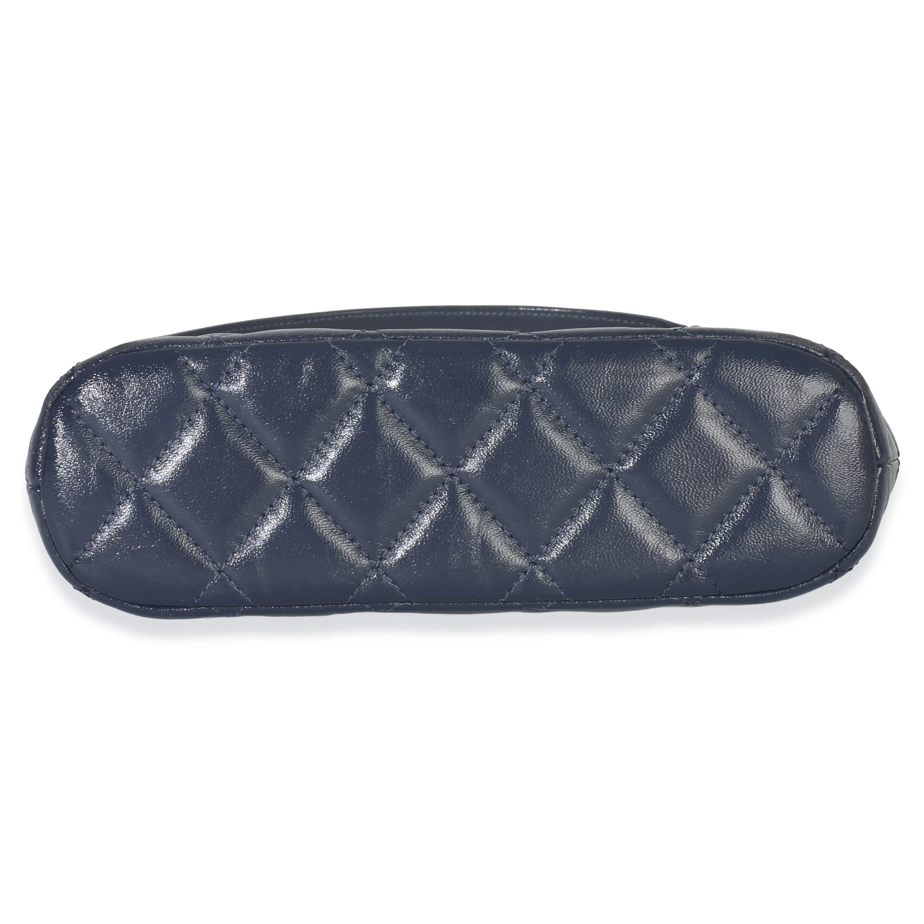 Navy Quilted Lambskin Coco Clutch On Chain - Image 5