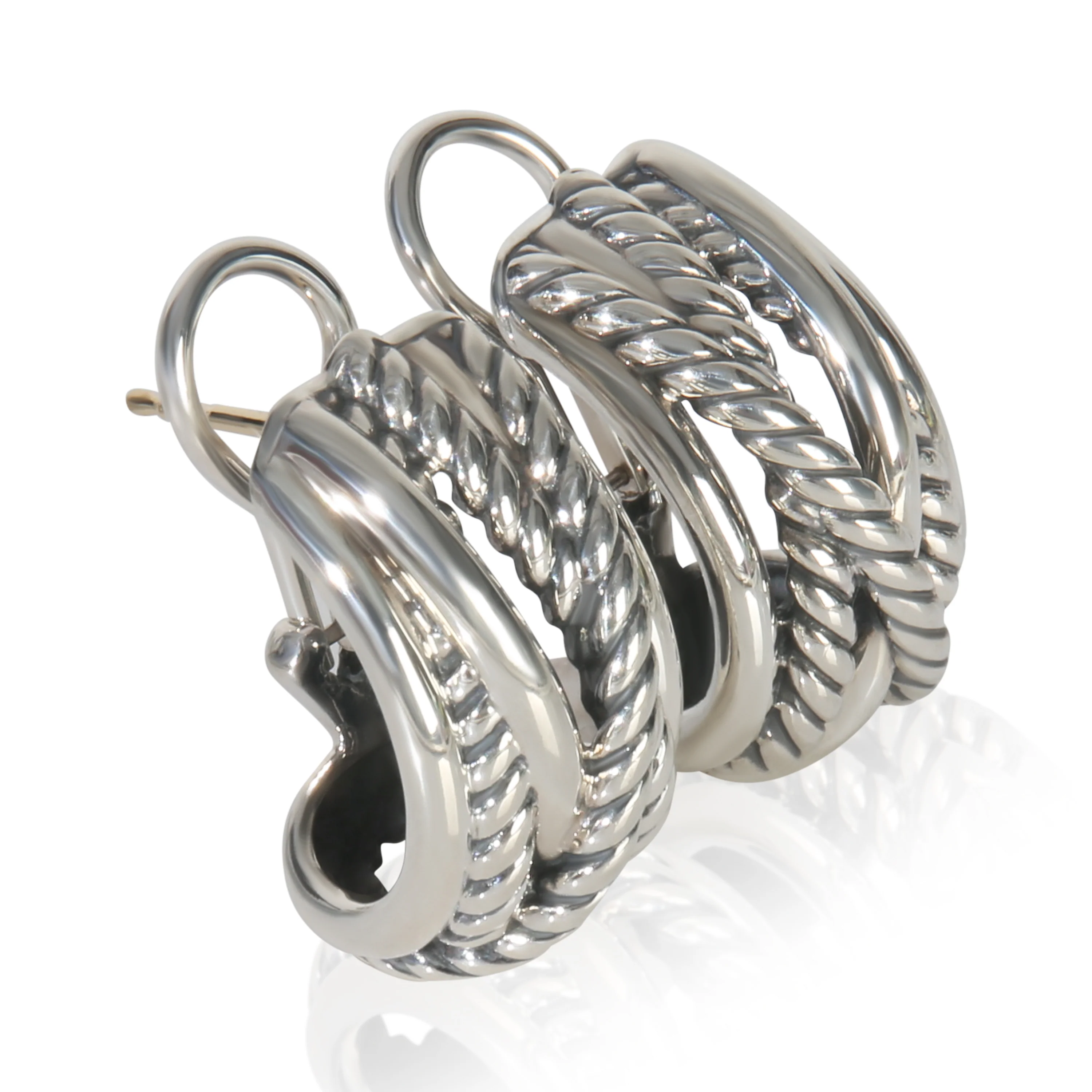 Sterling Silver  Crossover Earrings - Image 2