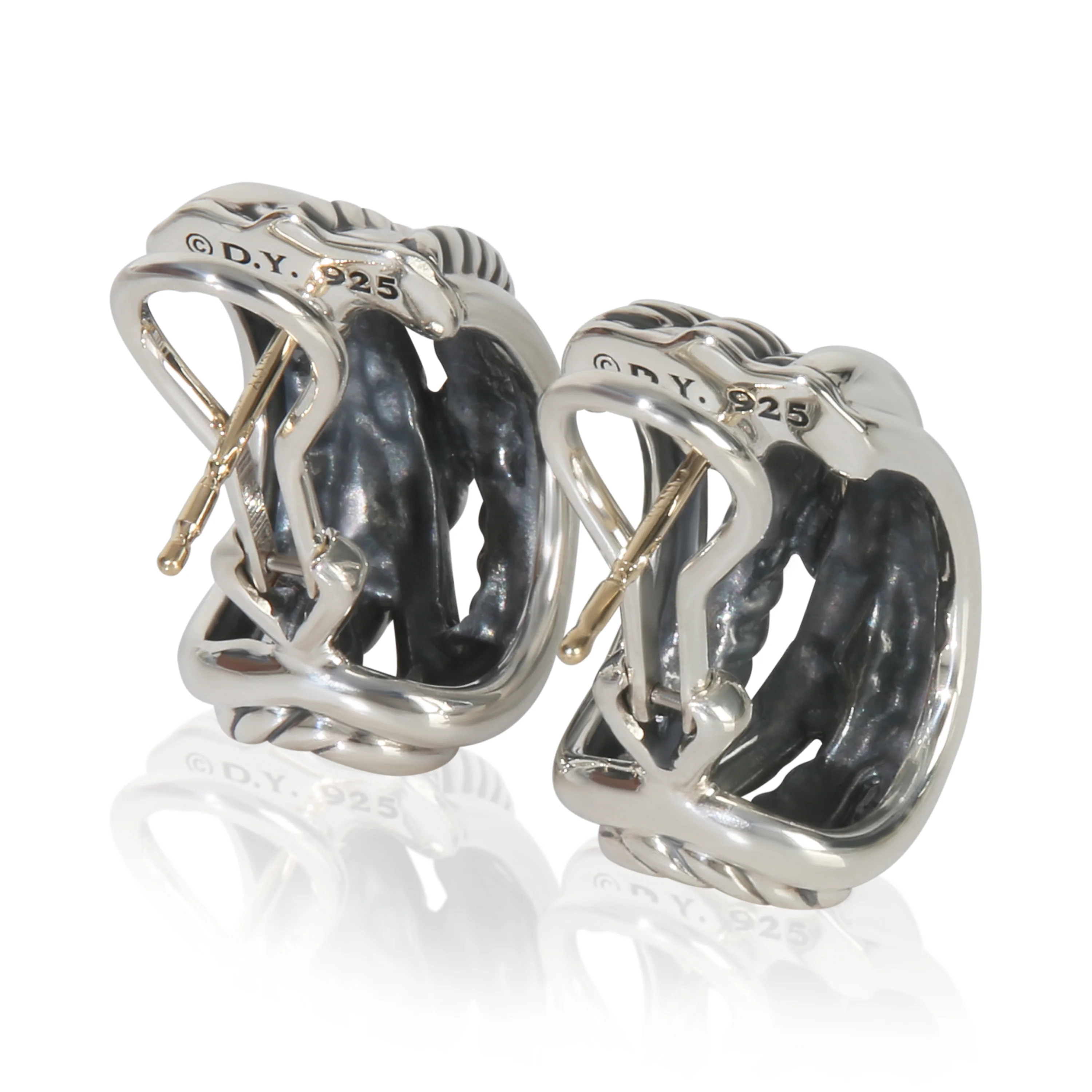 Sterling Silver  Crossover Earrings - Image 3
