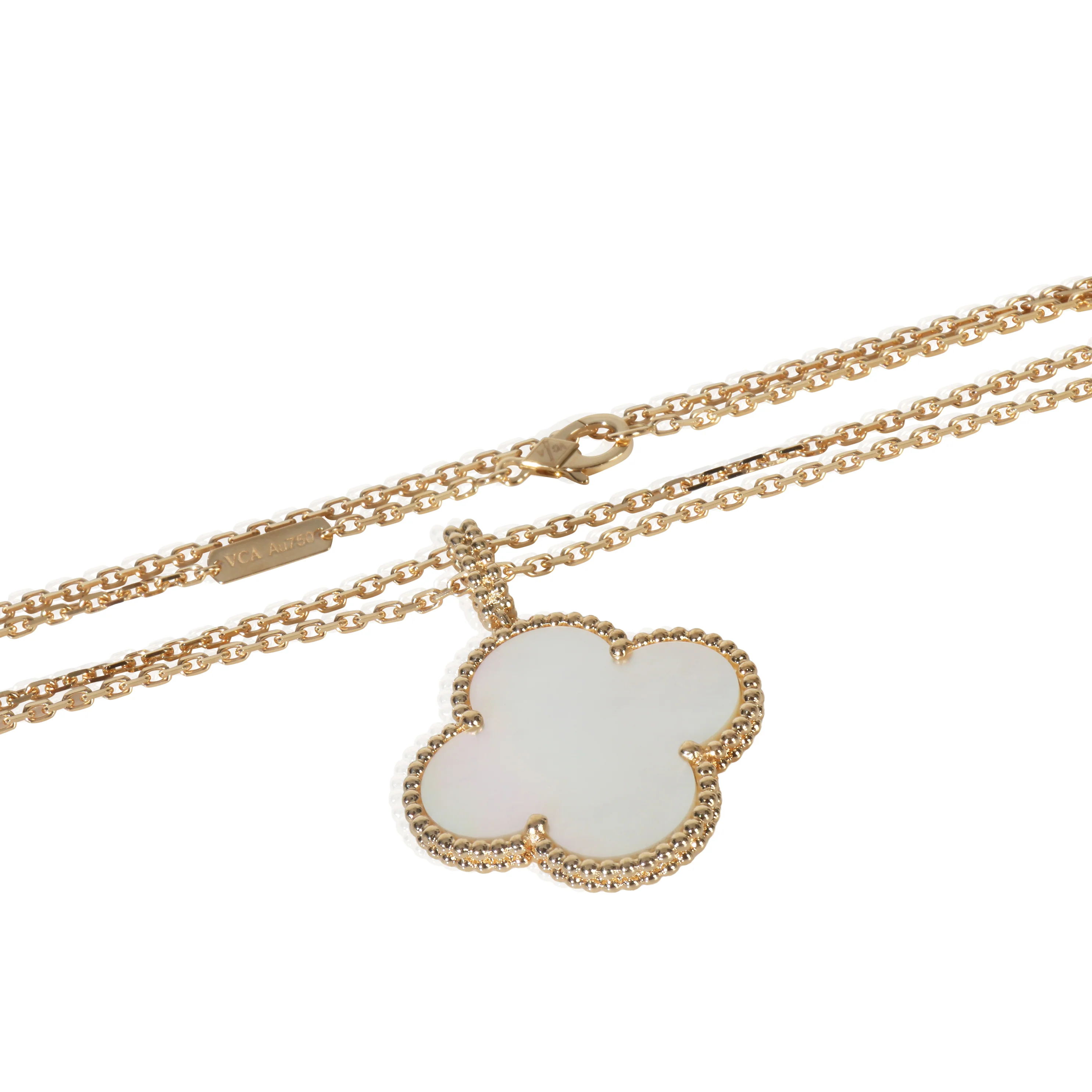 Yellow Gold Mother Of Pearl Magic Alhambra Necklace - Image 2