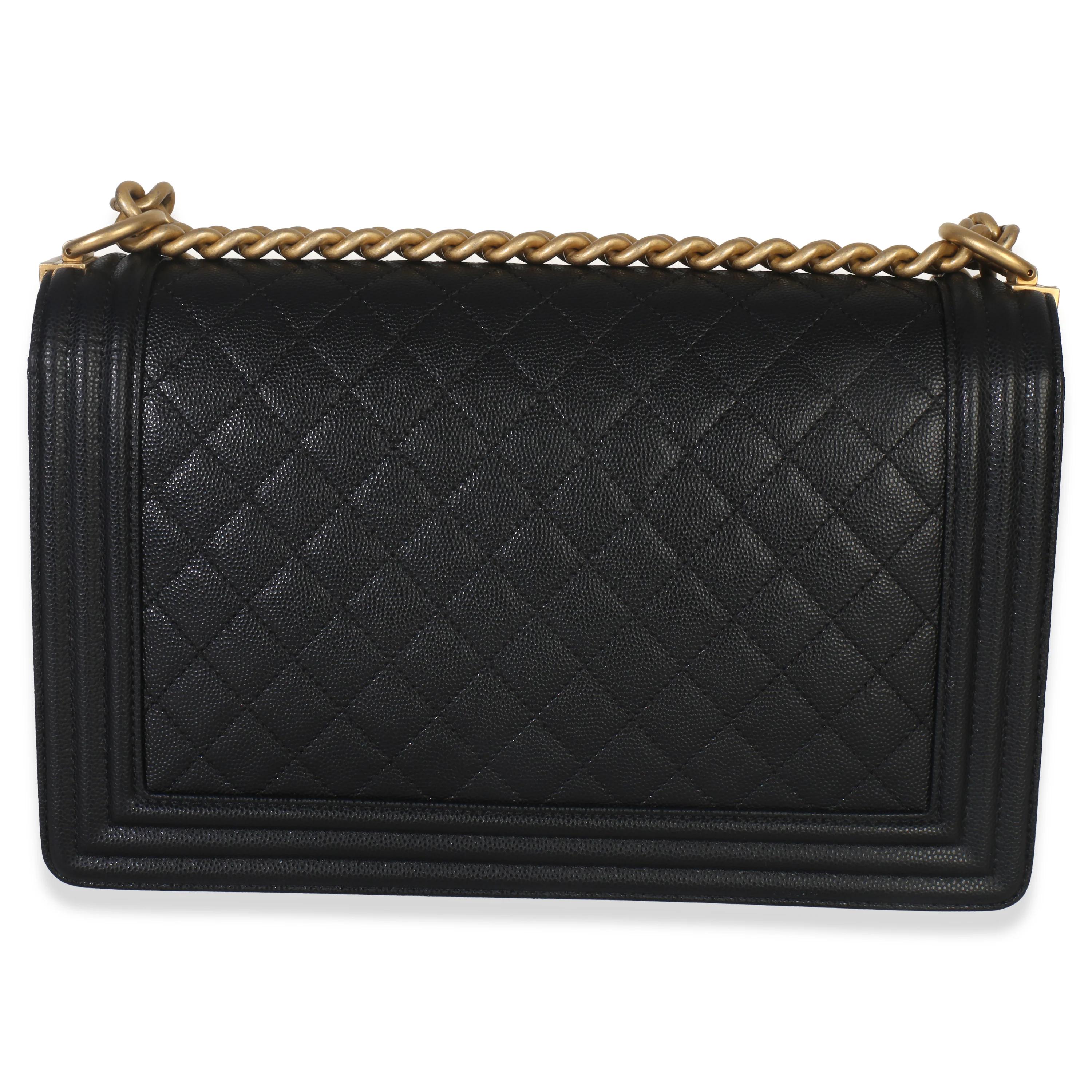 Black Quilted New Medium Boy Handbag - Image 4