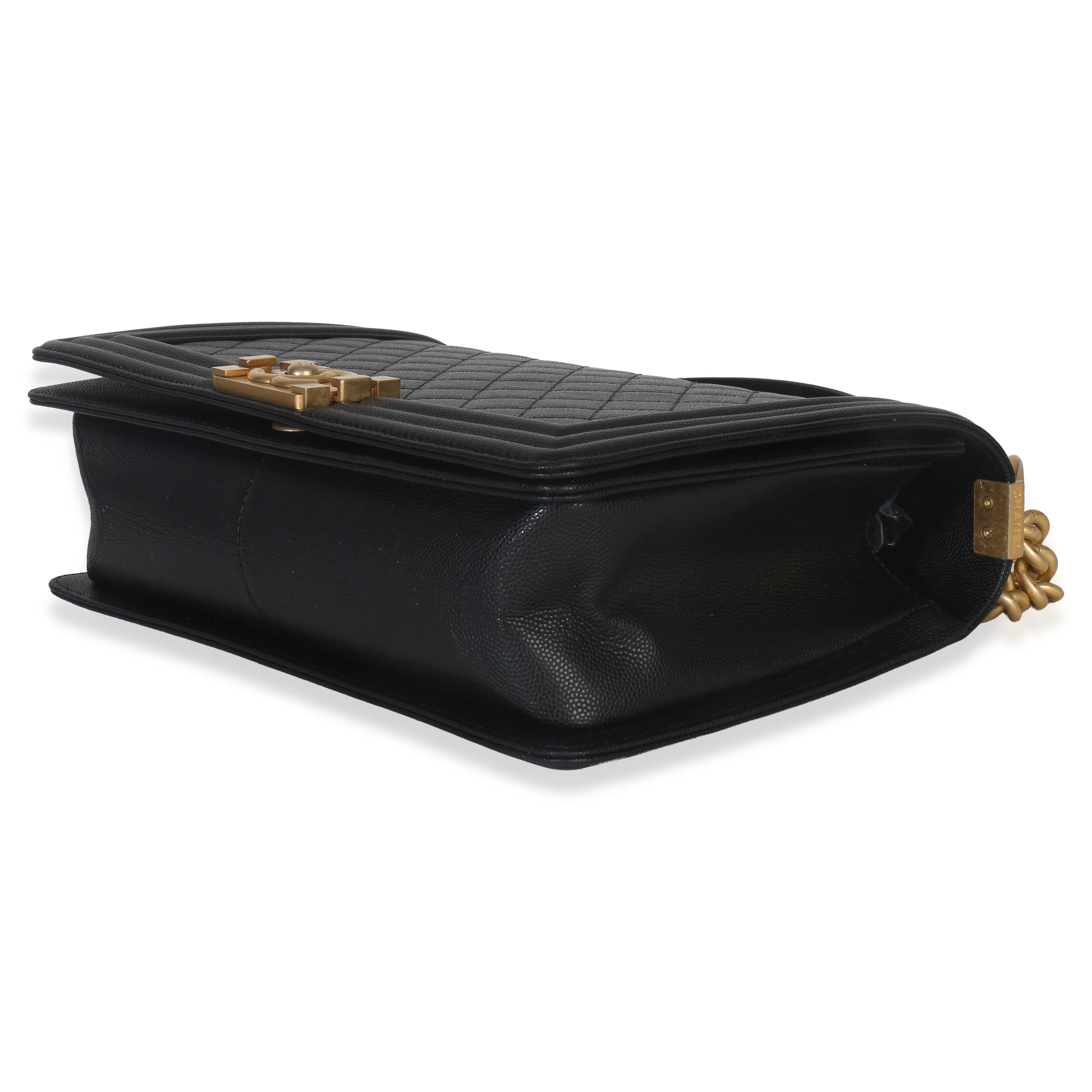 Black Quilted New Medium Boy Handbag - Image 7