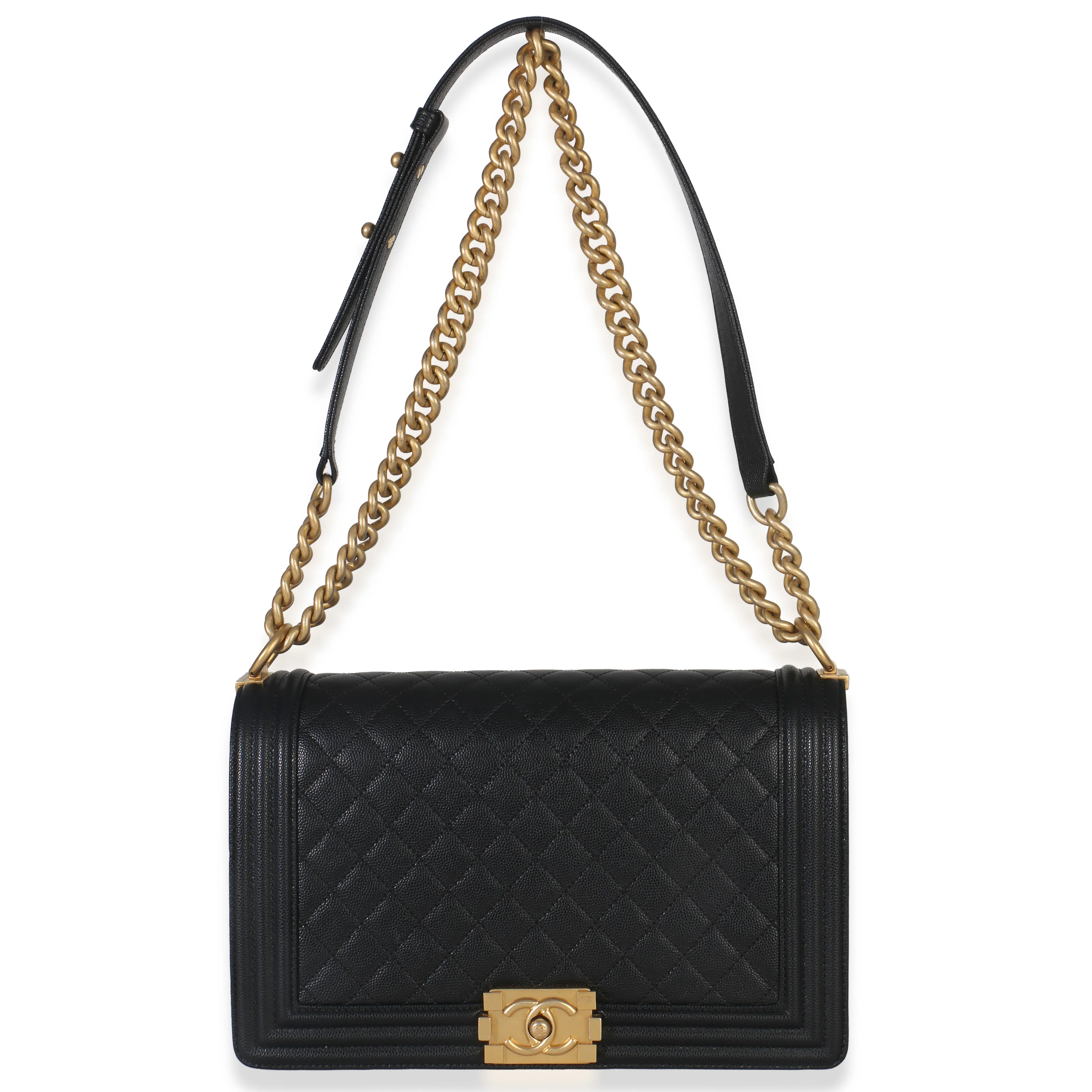 Black Quilted New Medium Boy Handbag - Image 8