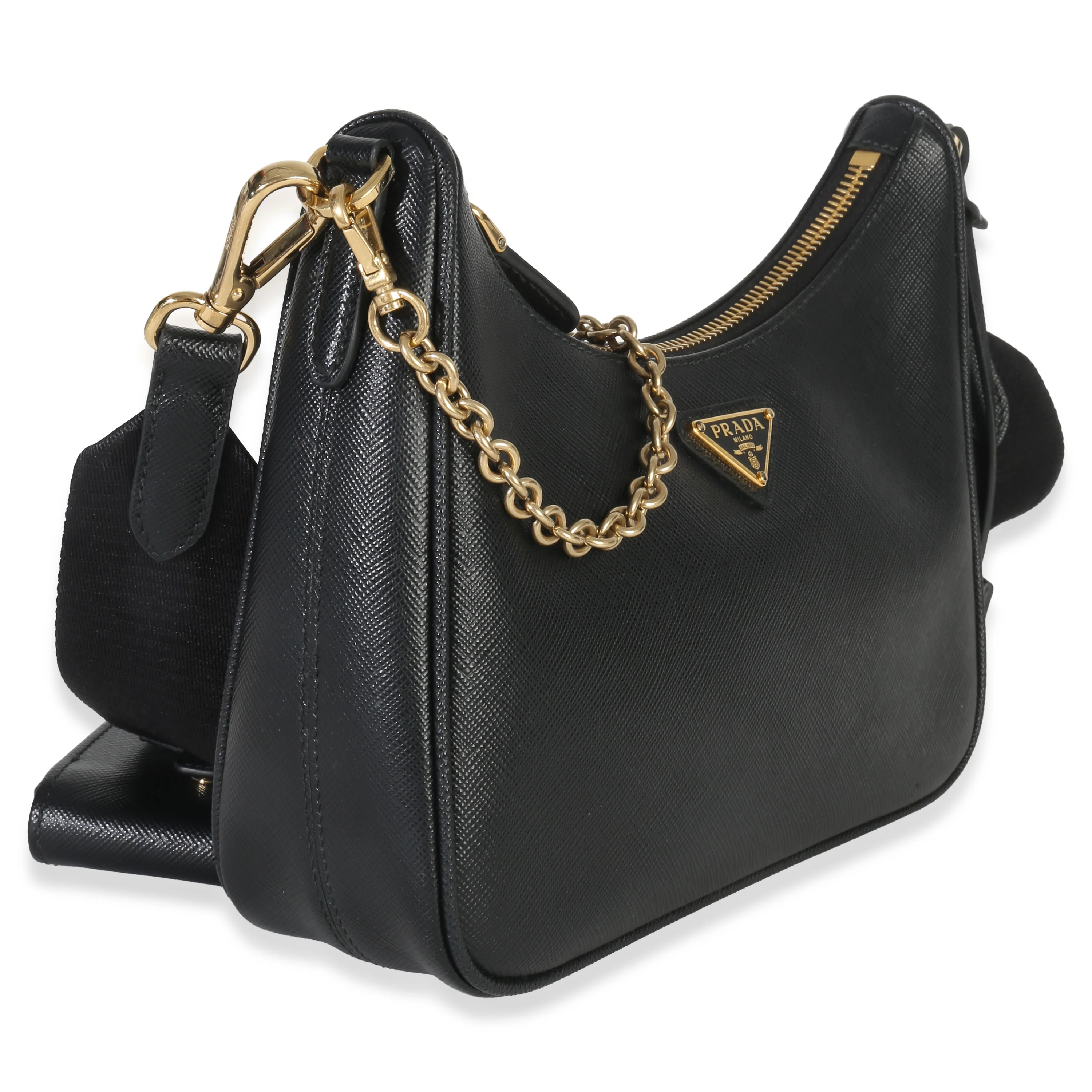Black Saffiano Lux Re-Edition 2005 Shoulder Bag - Image 3