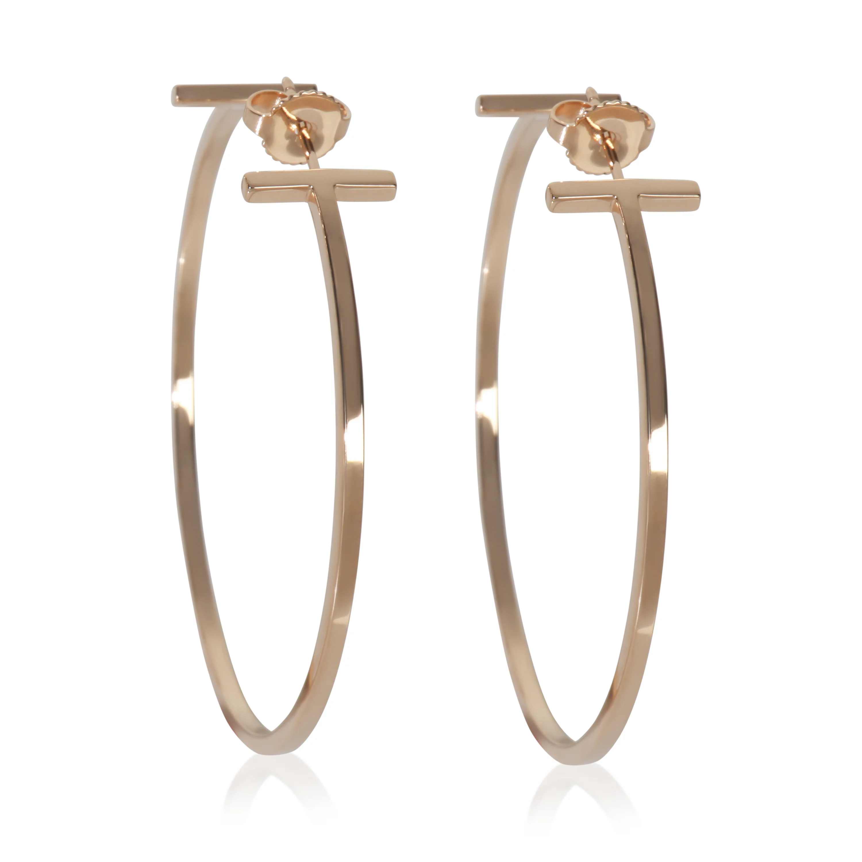 Rose Gold Extra Large Tiffany T Wire Hoop Earrings