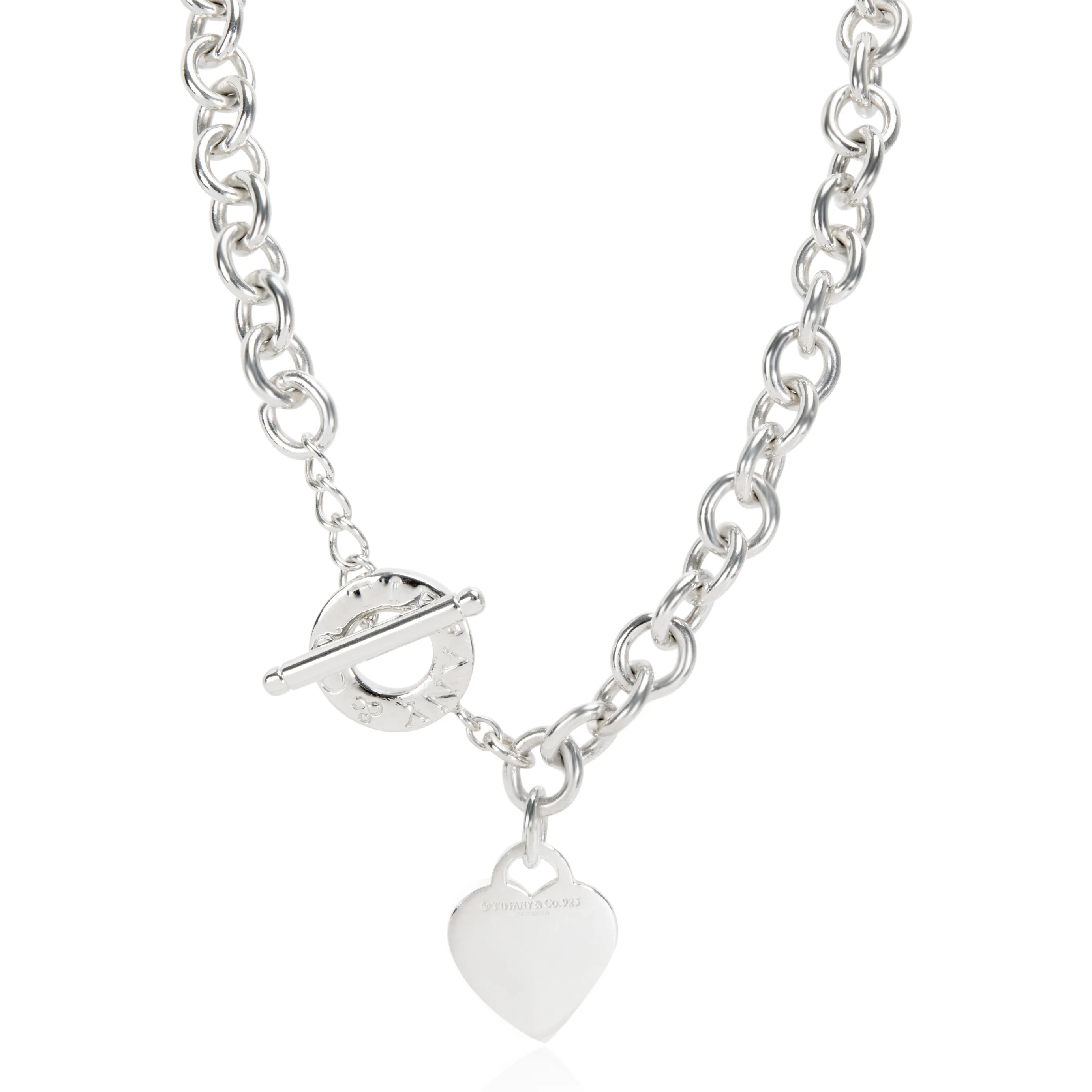 Sterling Silver Heart Tag Necklace