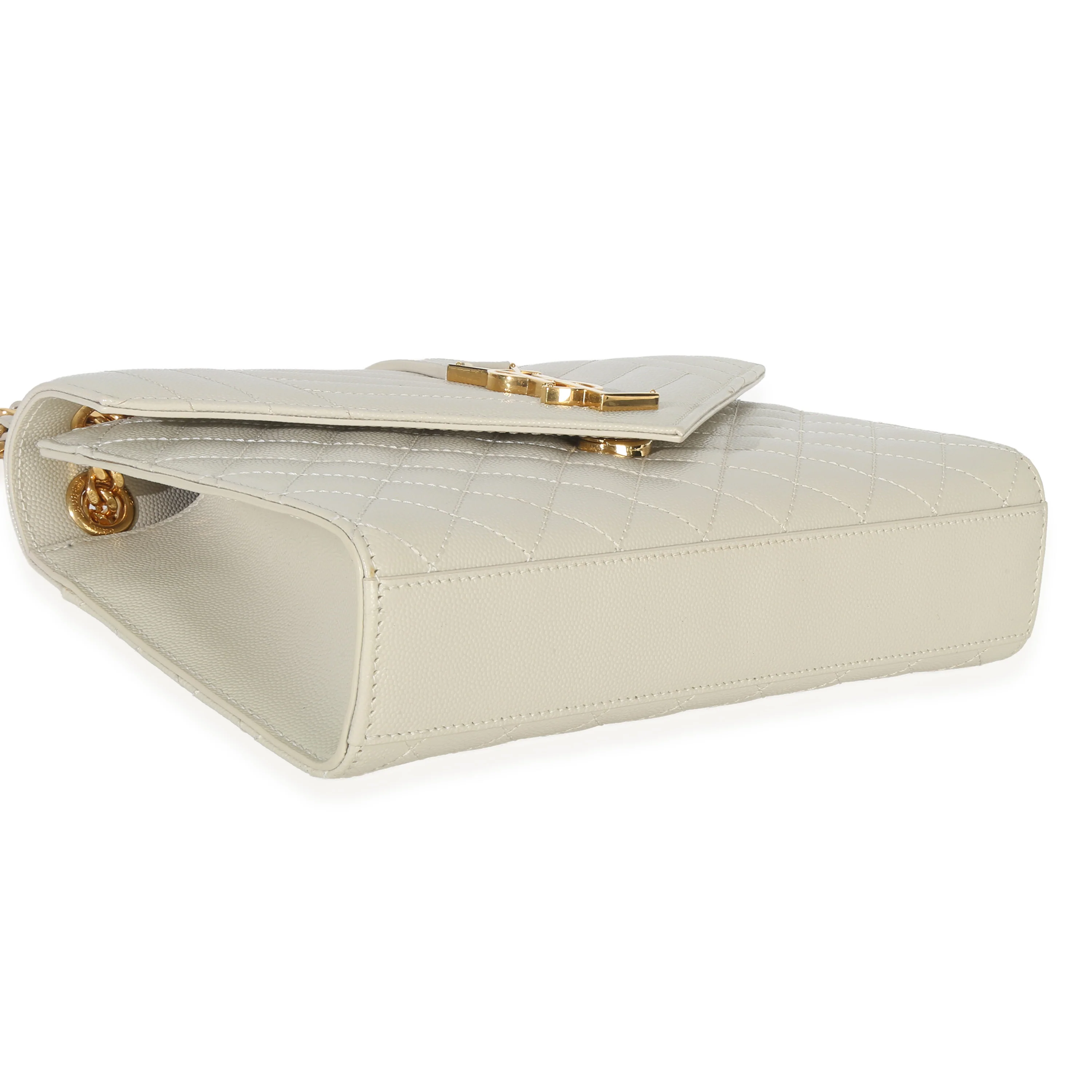 Crema Soft Grain De Poudre Medium Triquilt Monogram Satchel - Image 5