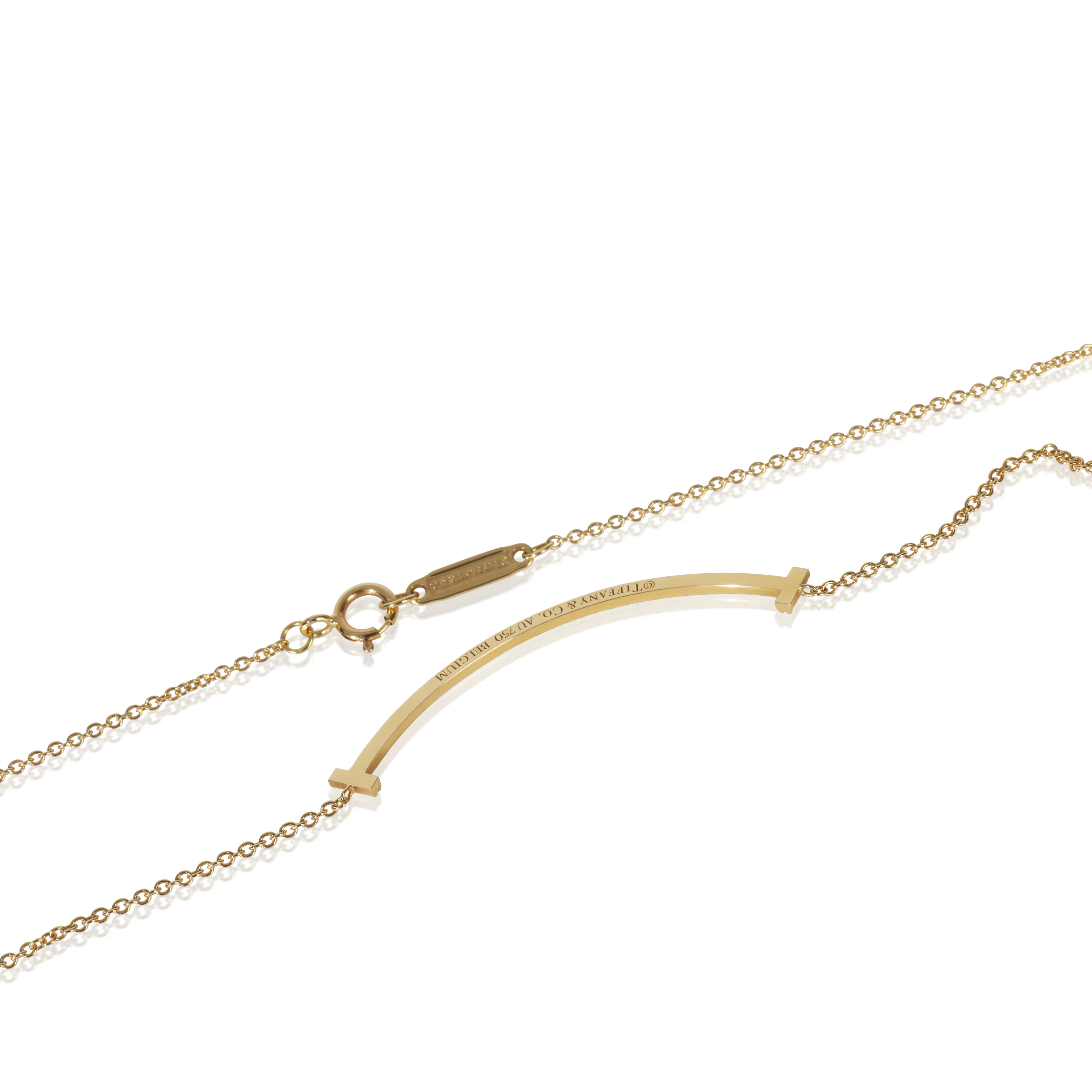 Yellow Gold Diamond Small Model Tiffany T Necklace - Image 2