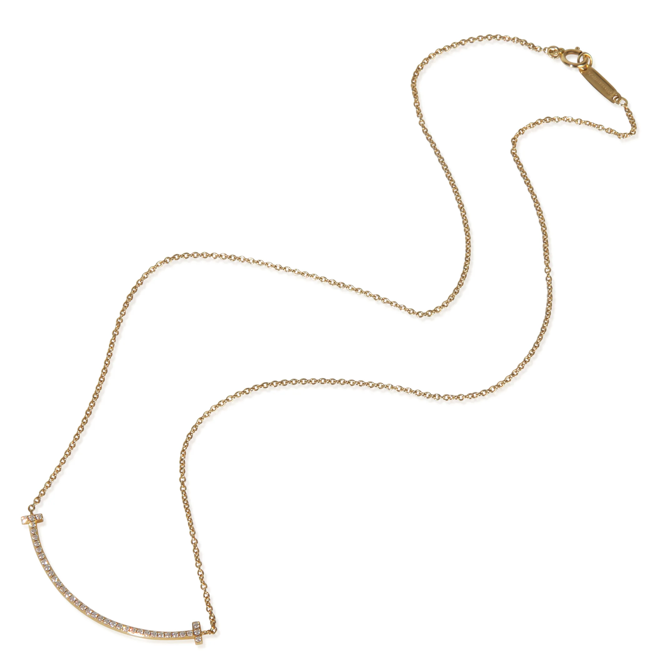 Yellow Gold Diamond Small Model Tiffany T Necklace - Image 6