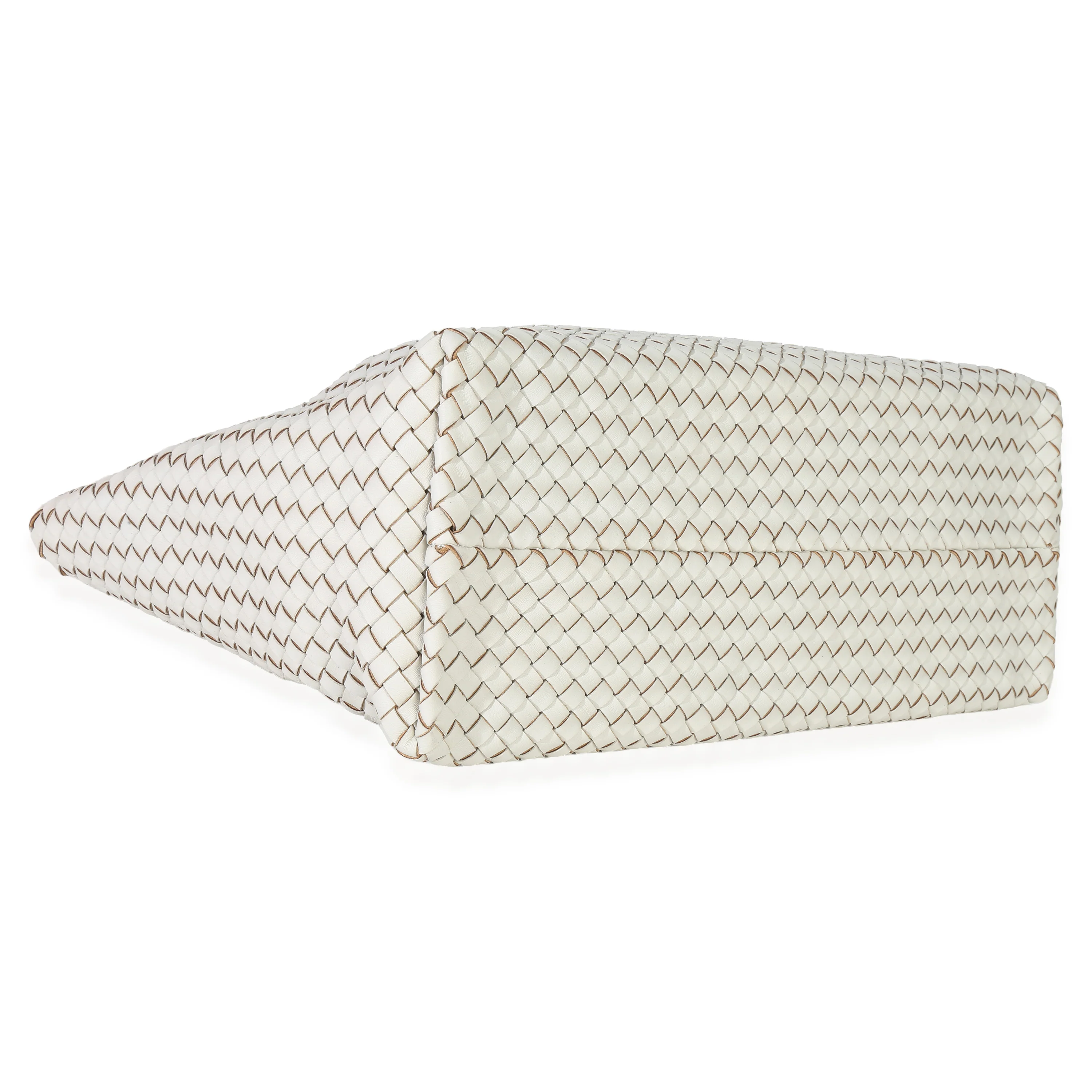White Nappa Intrecciato Medium Cabat - Image 6