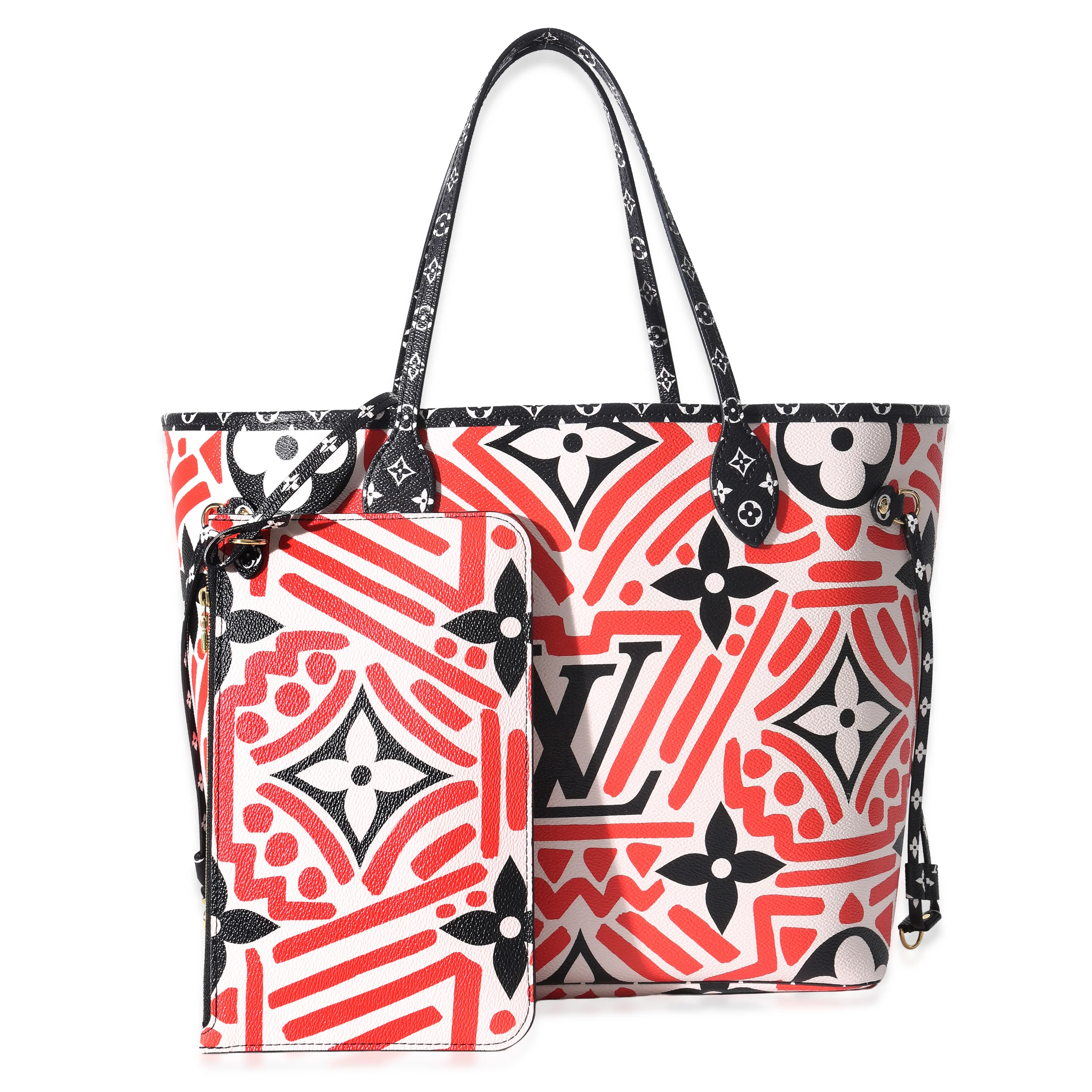 Creme Rouge Black Monogram Giant Crafty Canvas Neverfull MM