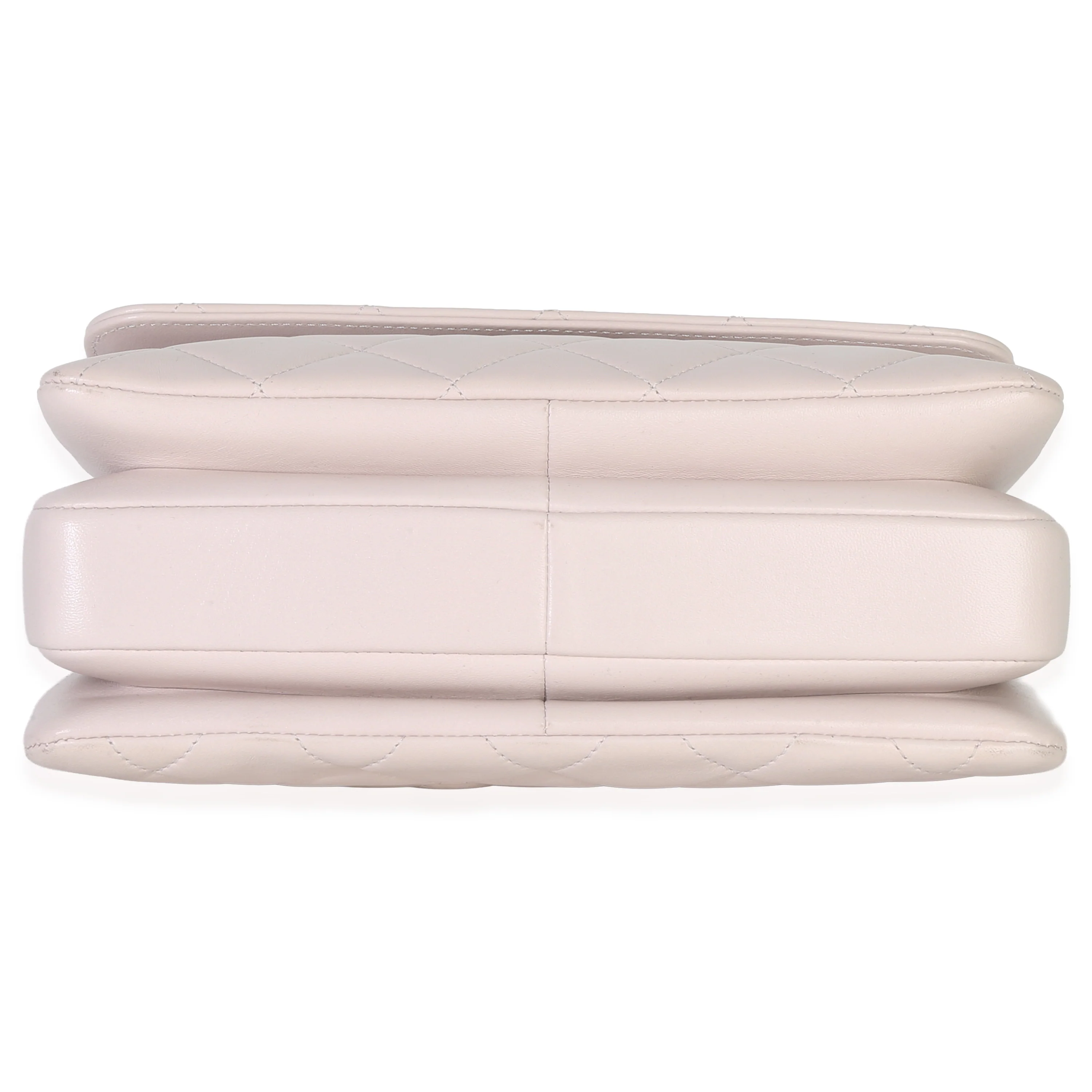 Pale Pink Quilted Lambskin Small Trendy Top Handle Bag - Image 5