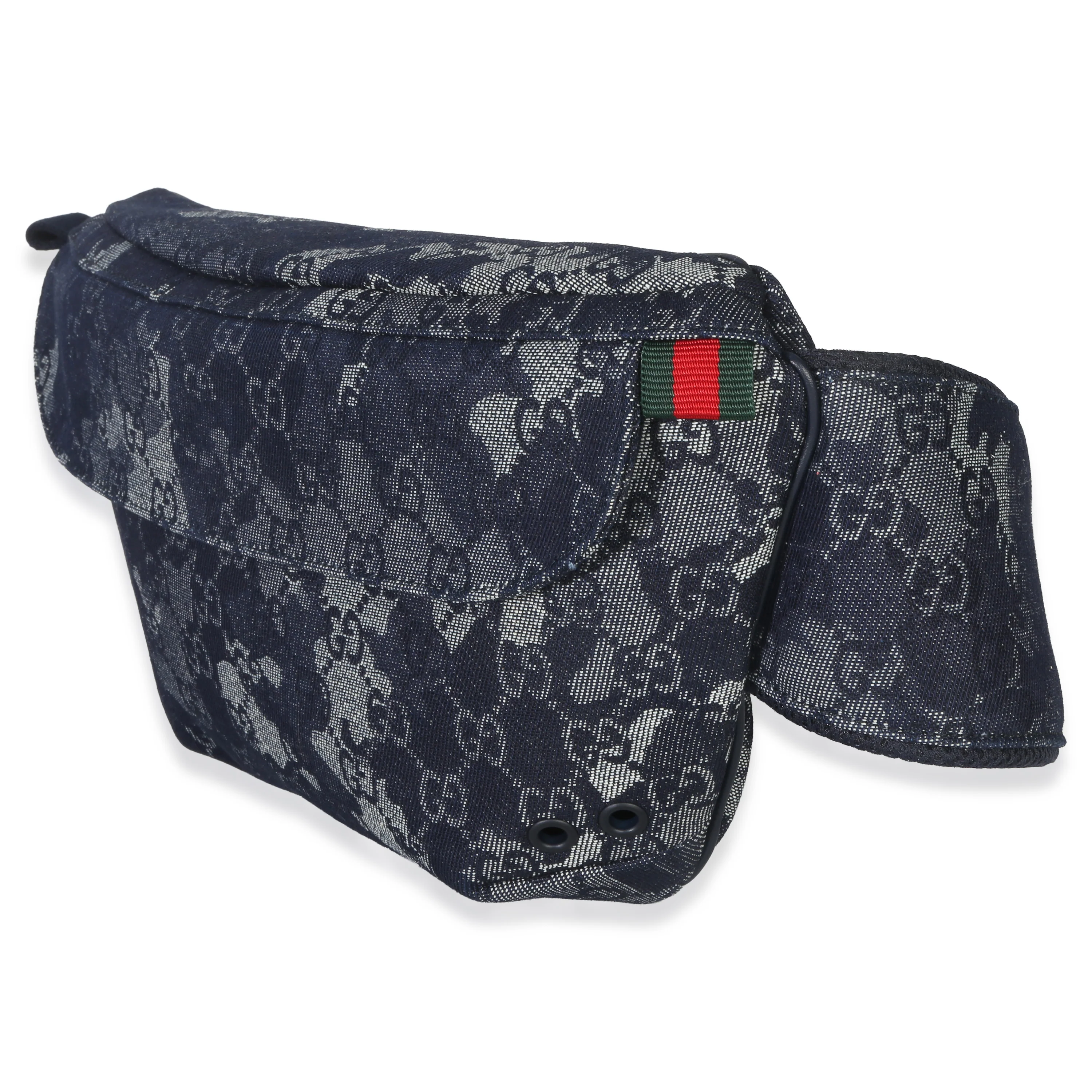 Navy GG Floral Canvas Belt Bag - Image 2