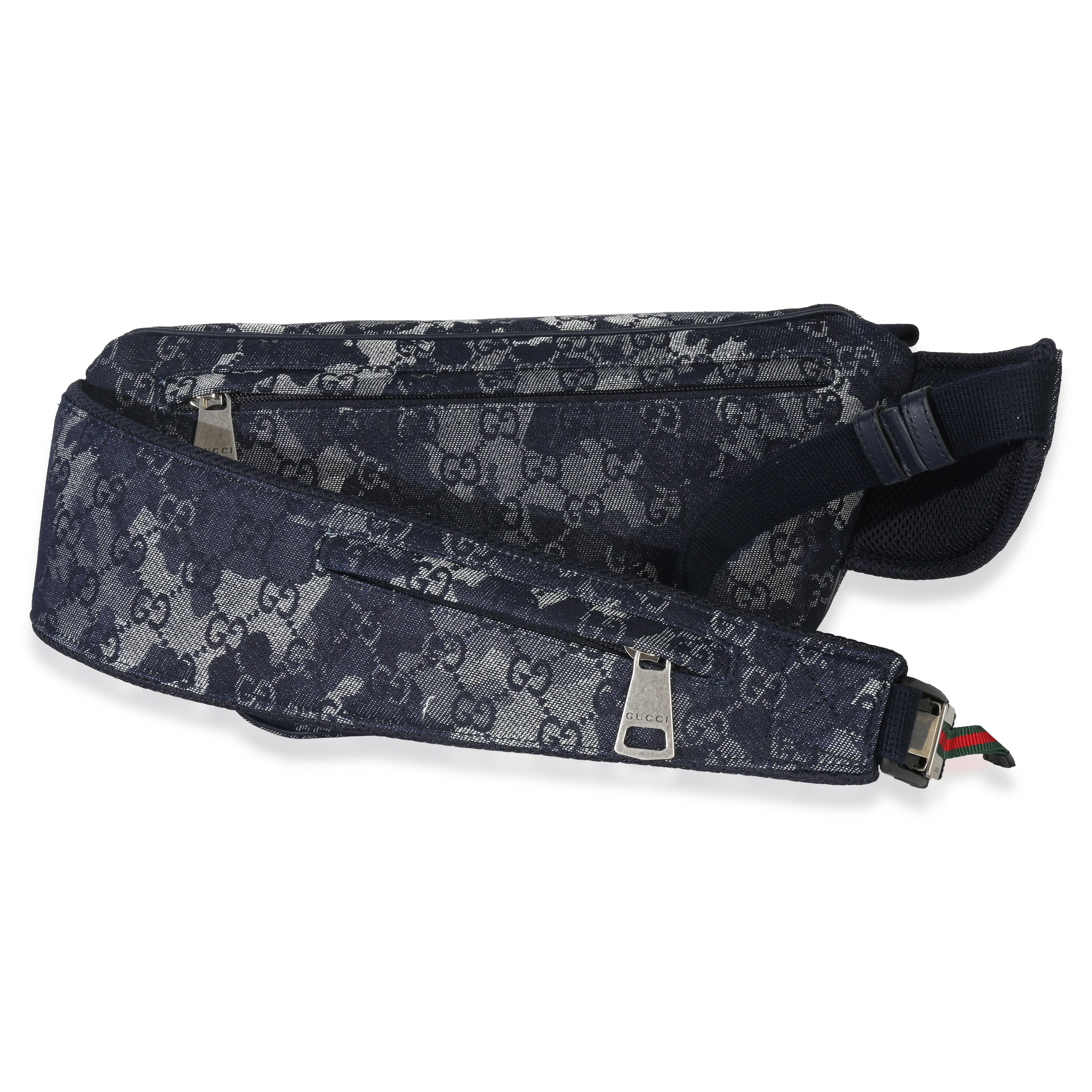 Navy GG Floral Canvas Belt Bag - Image 4