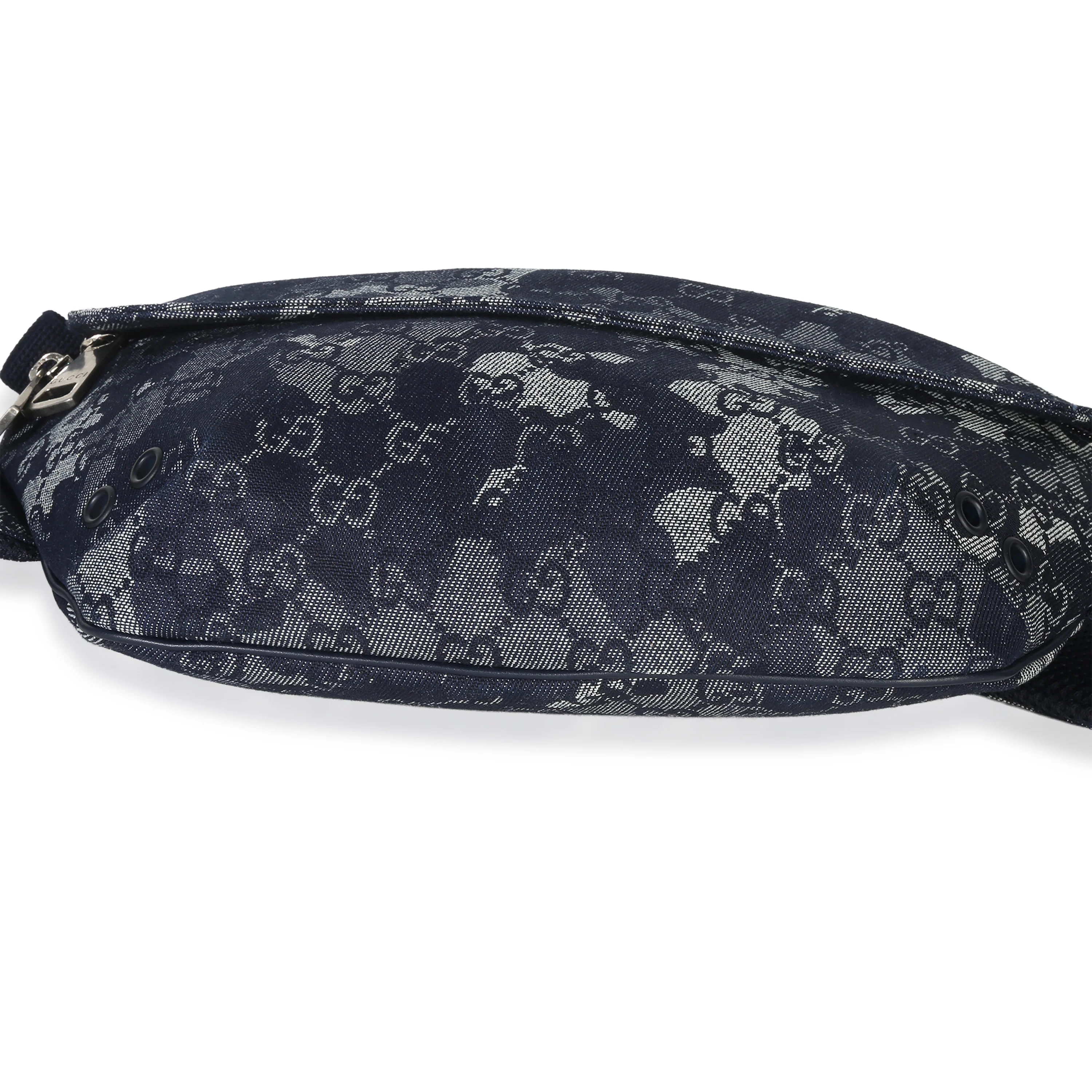 Navy GG Floral Canvas Belt Bag - Image 5