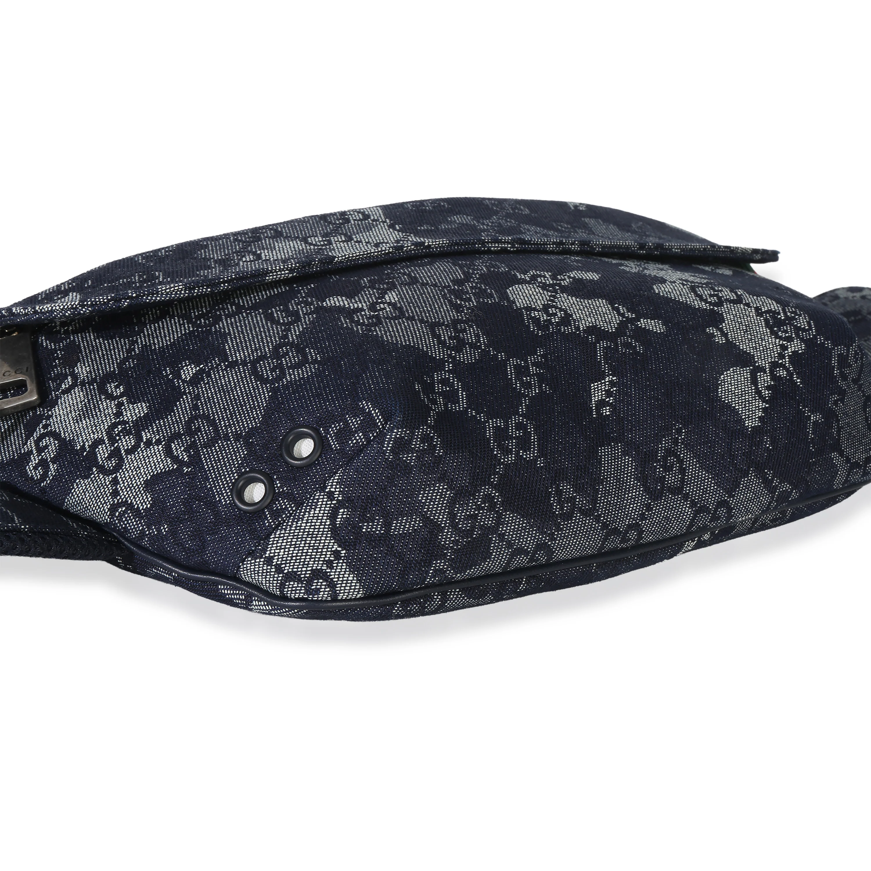Navy GG Floral Canvas Belt Bag - Image 6