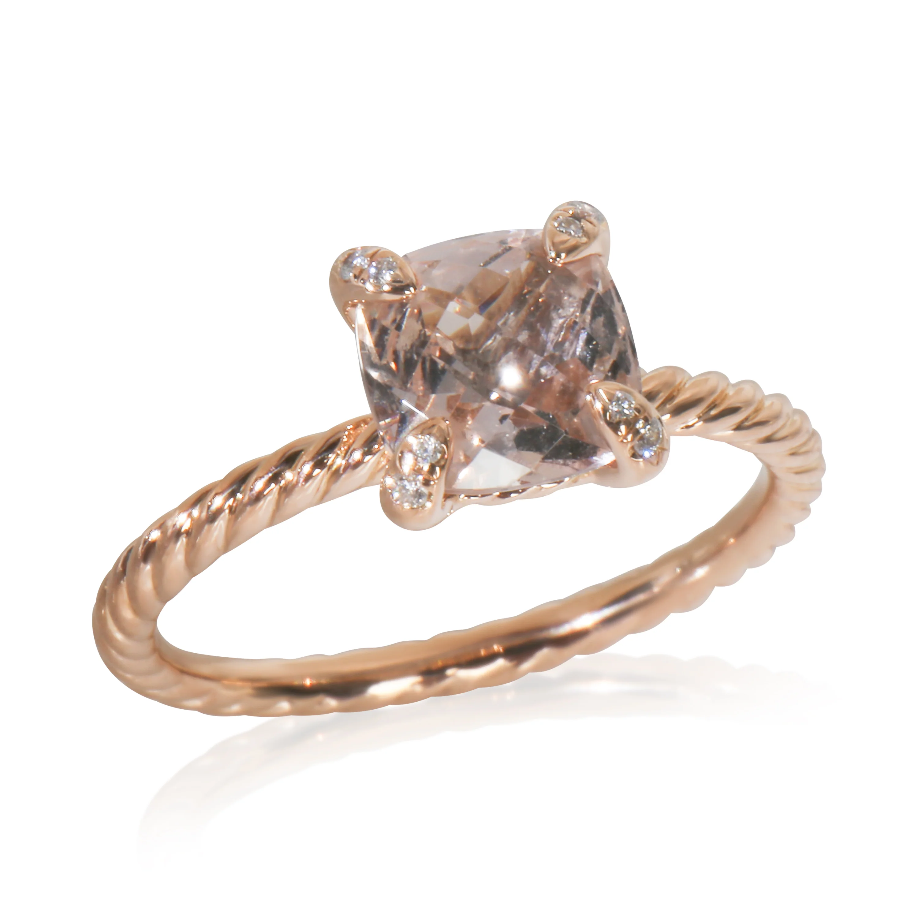 Rose Gold Morganite and Diamond Chatelaine Ring - Image 5