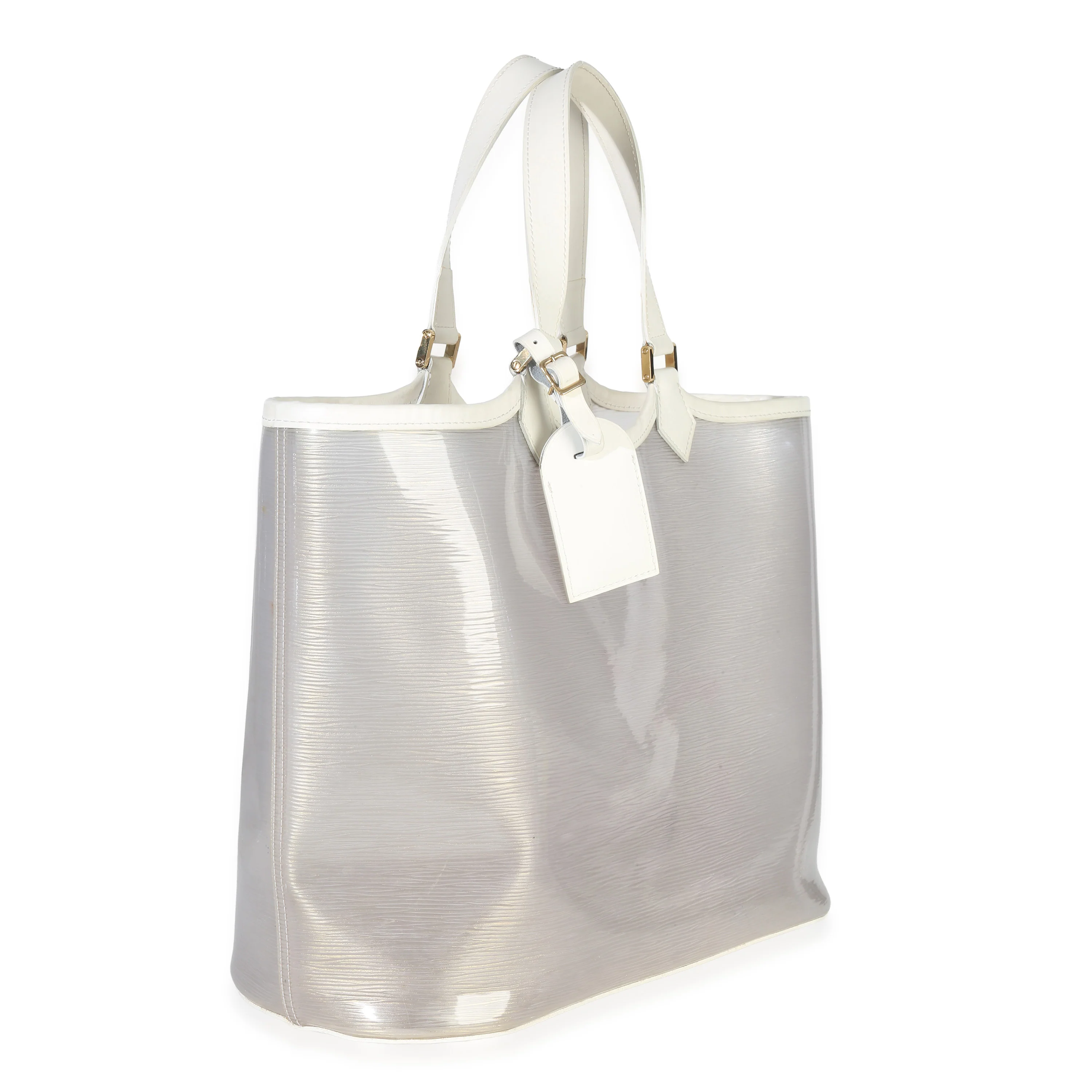 White Epi Plage Vinyl Lagoon Bay Tote - Image 3