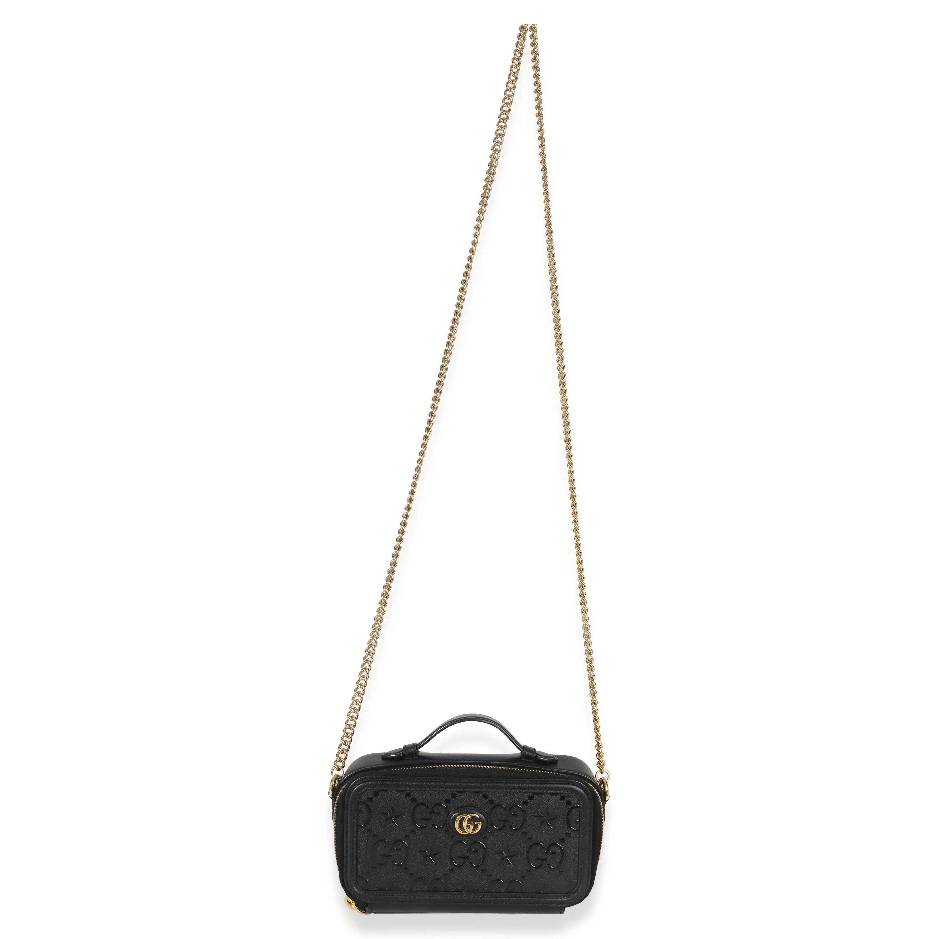Black GG Star Embossed Calfskin Mini GG Chain Bag - Image 6