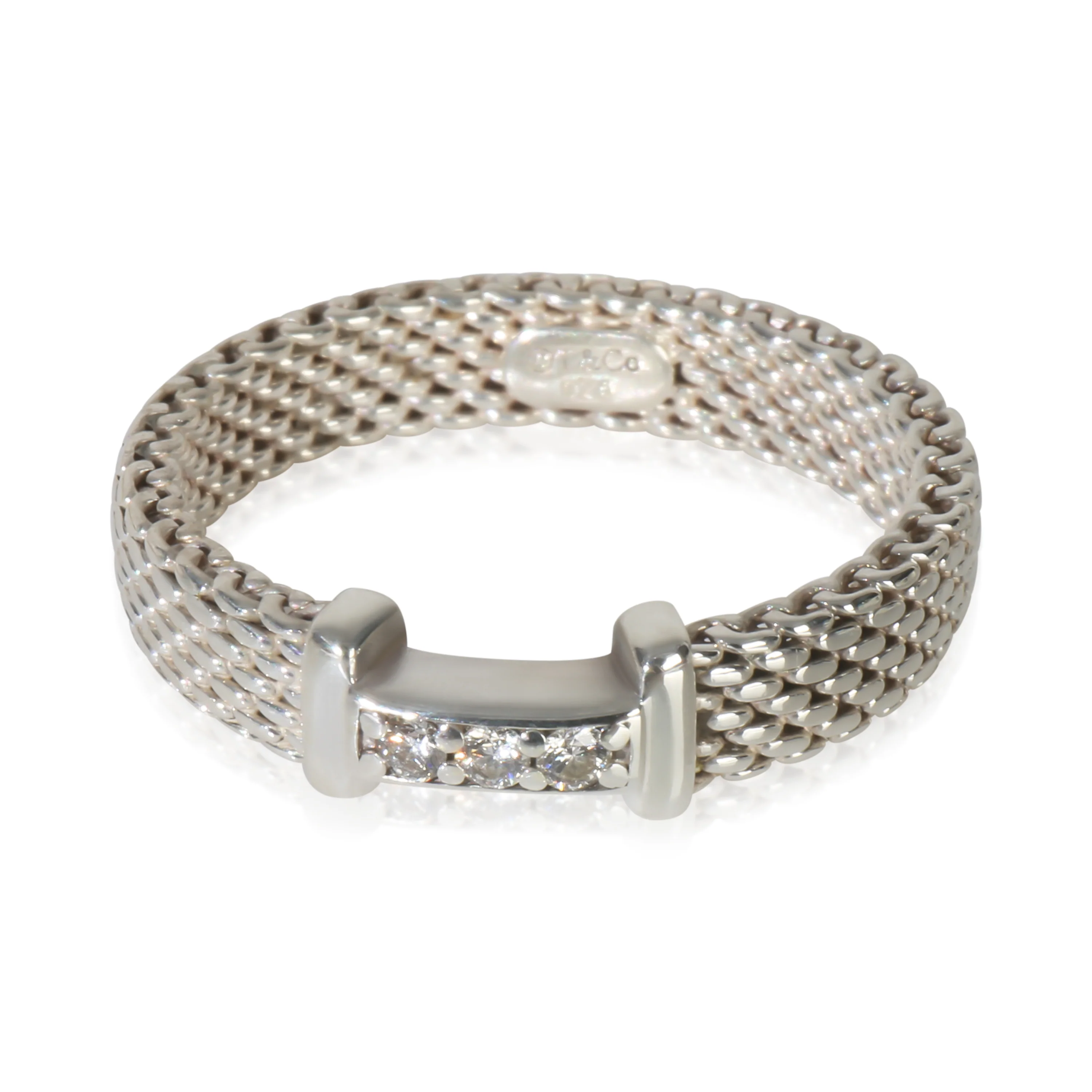 Sterling Silver Diamond Somerset Mesh Ring