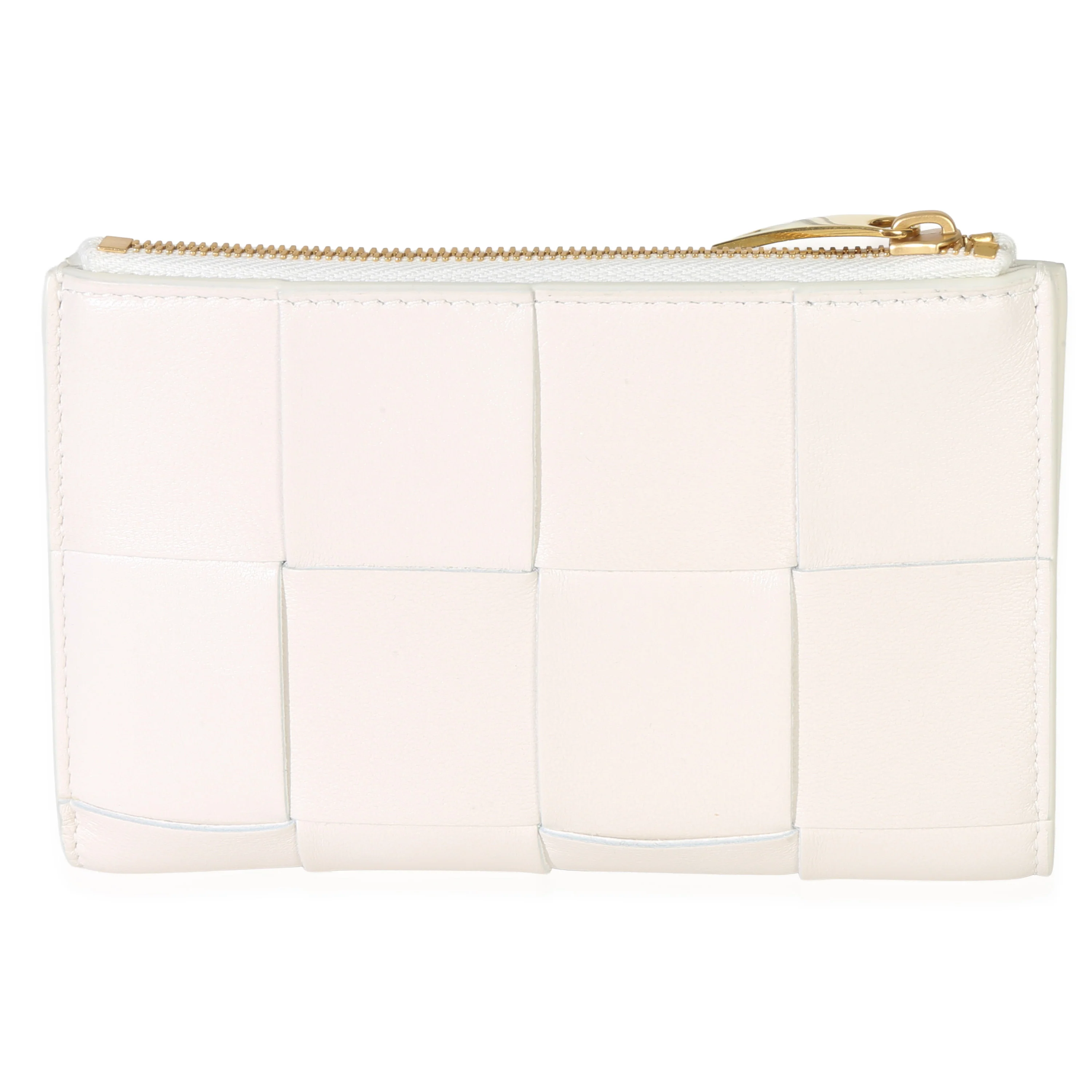 White Nappa Maxi Intrecciato Zip Around Wallet - Image 4