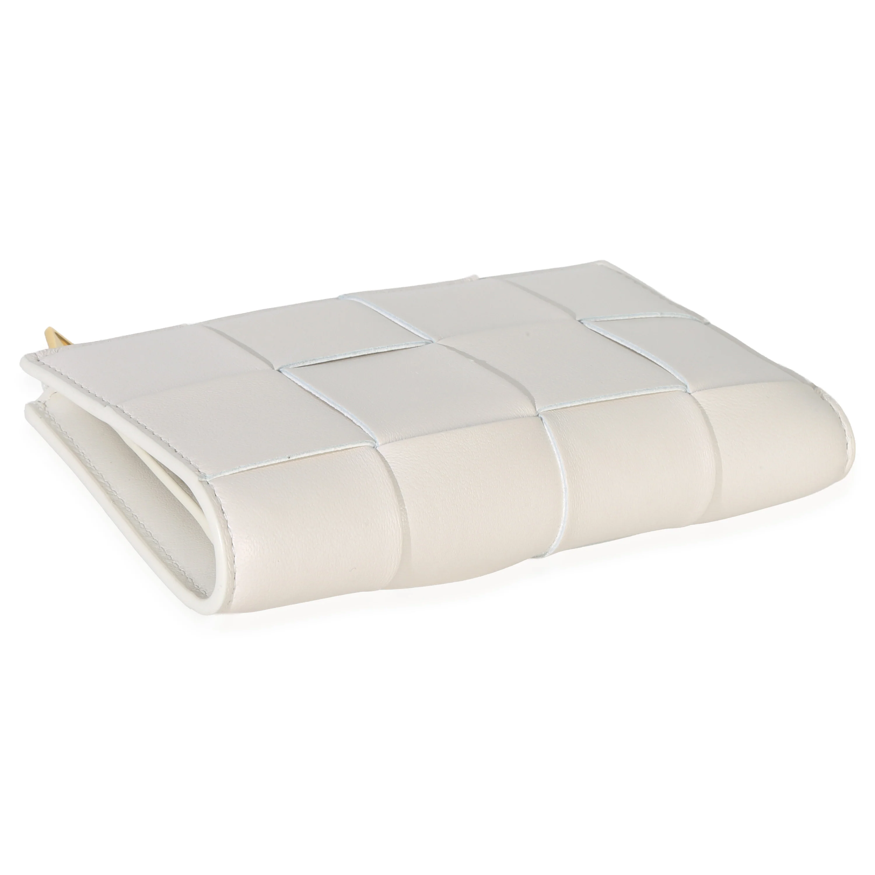 White Nappa Maxi Intrecciato Zip Around Wallet - Image 6