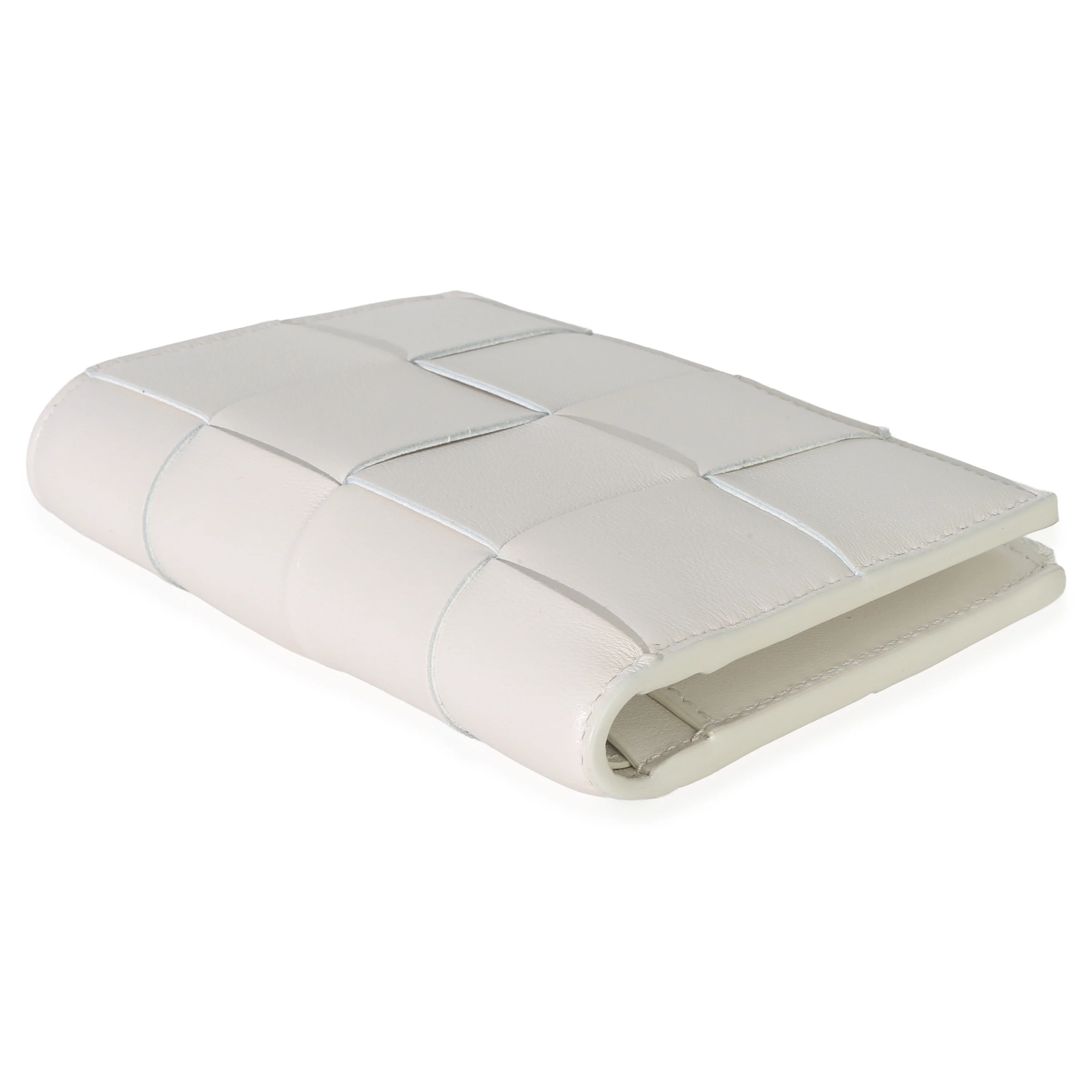 White Nappa Maxi Intrecciato Zip Around Wallet - Image 7