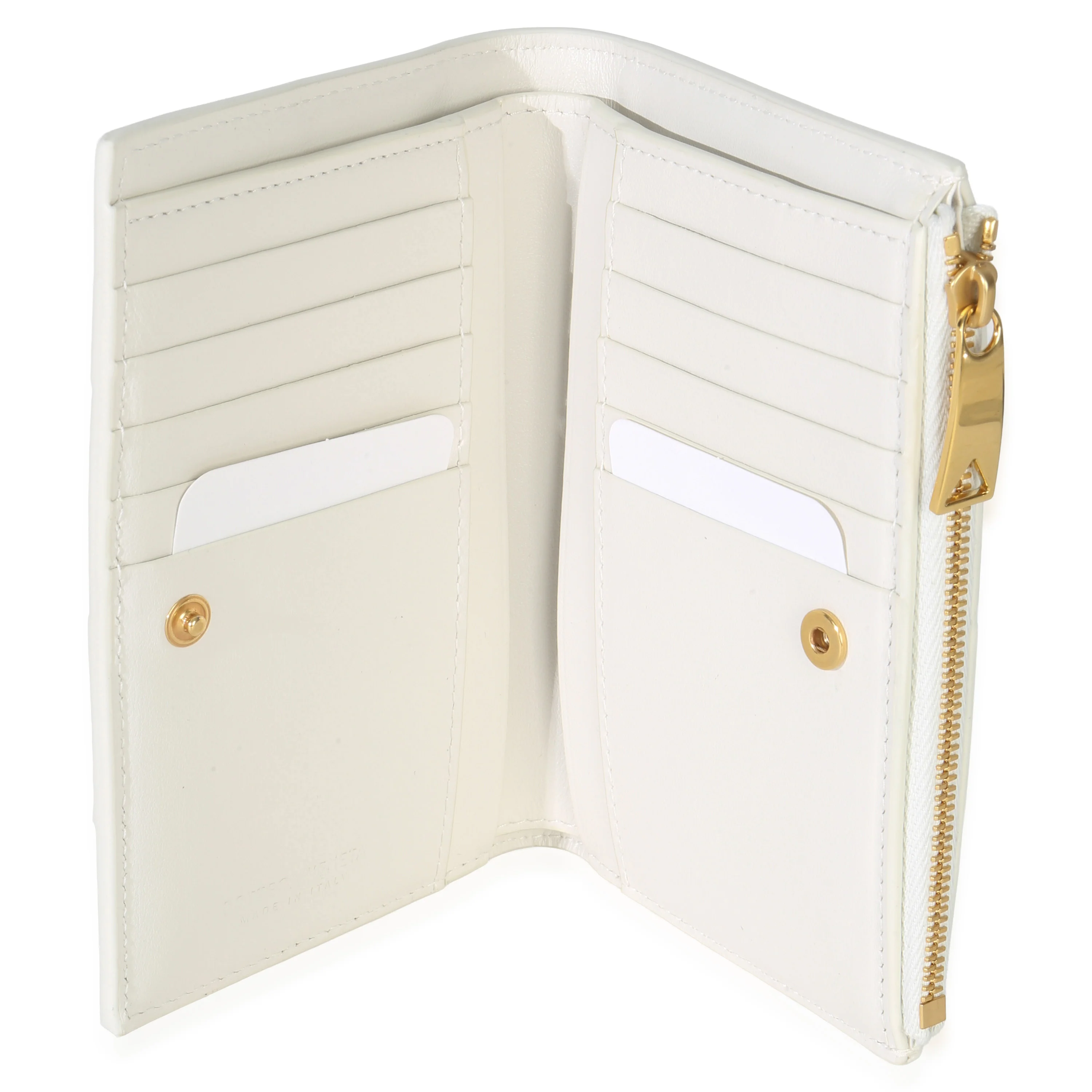 White Nappa Maxi Intrecciato Zip Around Wallet - Image 8