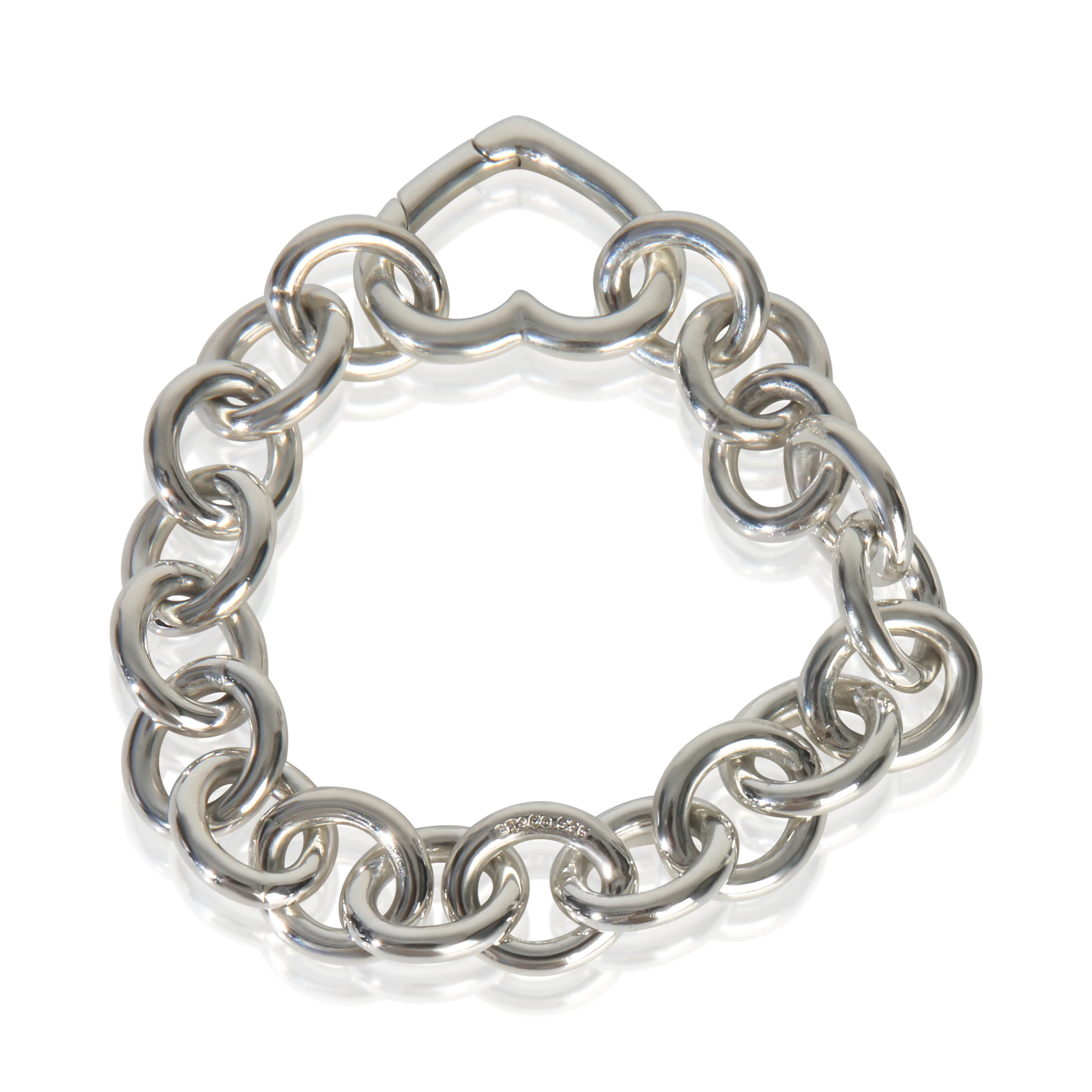 Sterling Silver  Heart Clasp Bracelet - Image 2