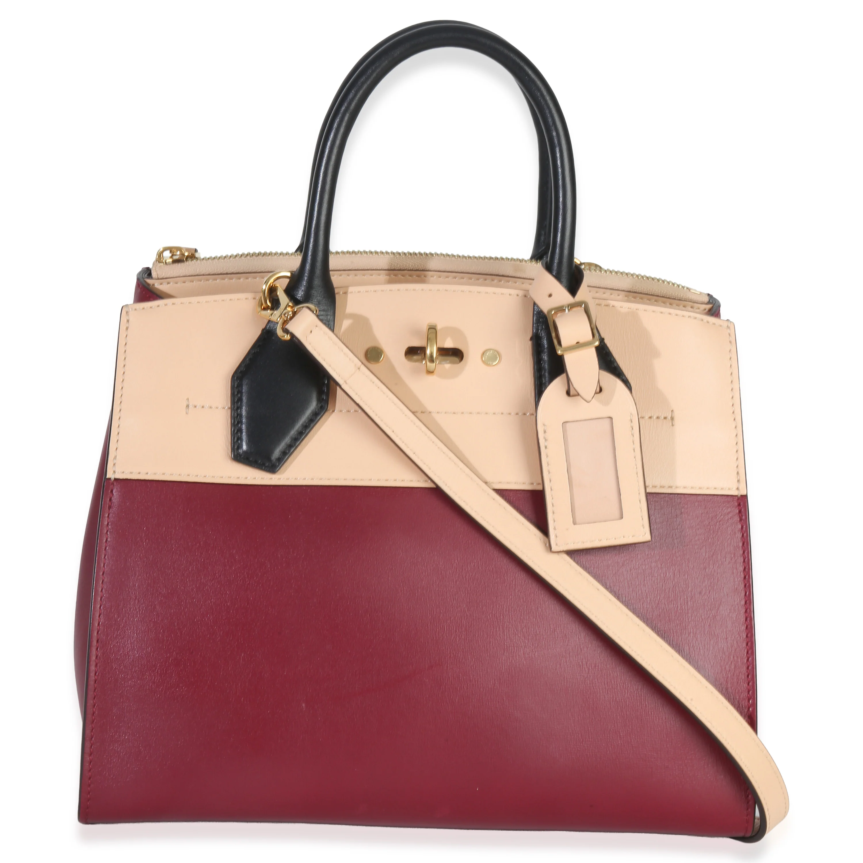 Beige Bordeaux Calfskin City Steamer PM - Image 4